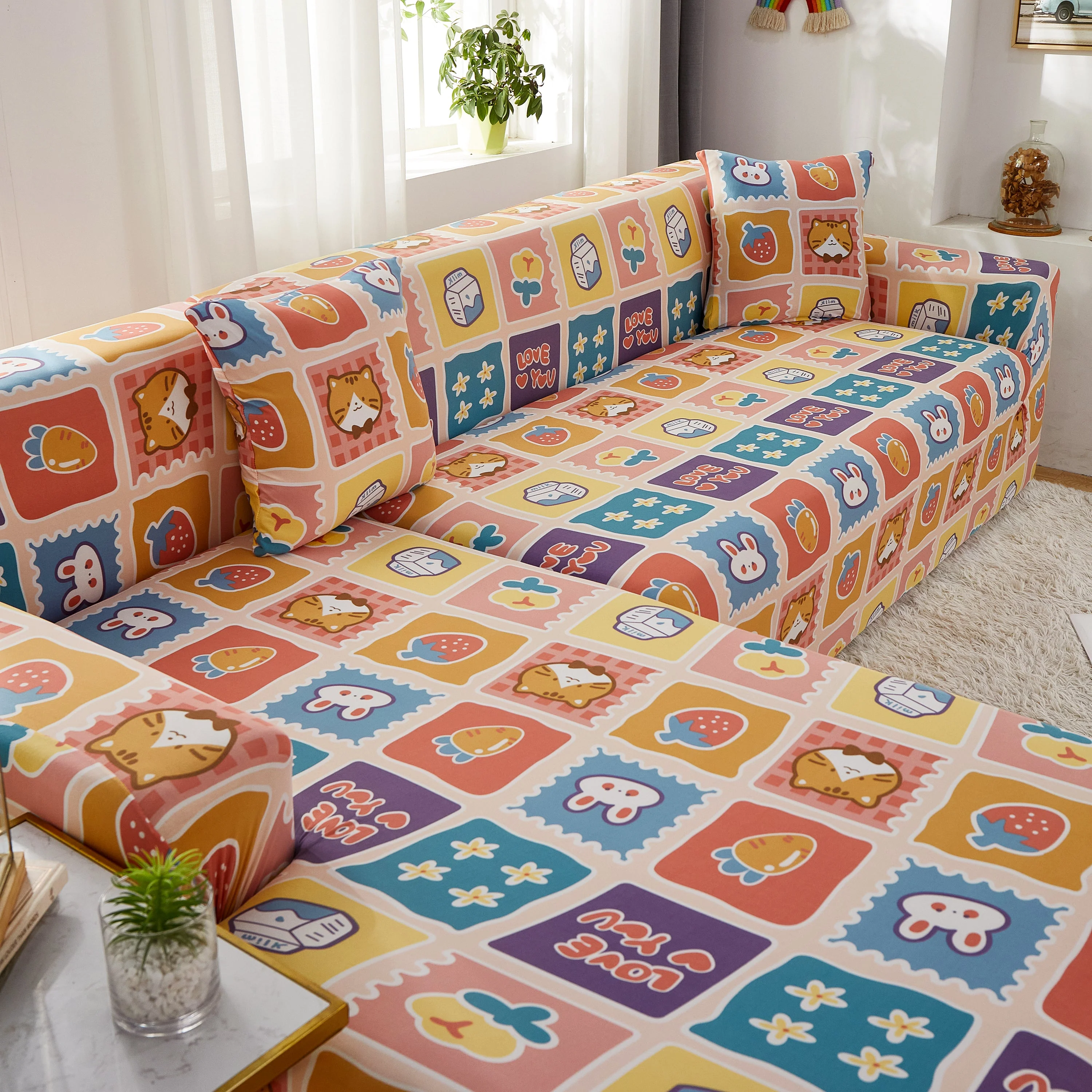Sectional Sofa Covers, Super Stretch L Shape Couch Cover, Non Slip Slipcover with Elastic Bottom, Ideal for 1/2/3/4/5 Seater Sofas, Kids - Image 10