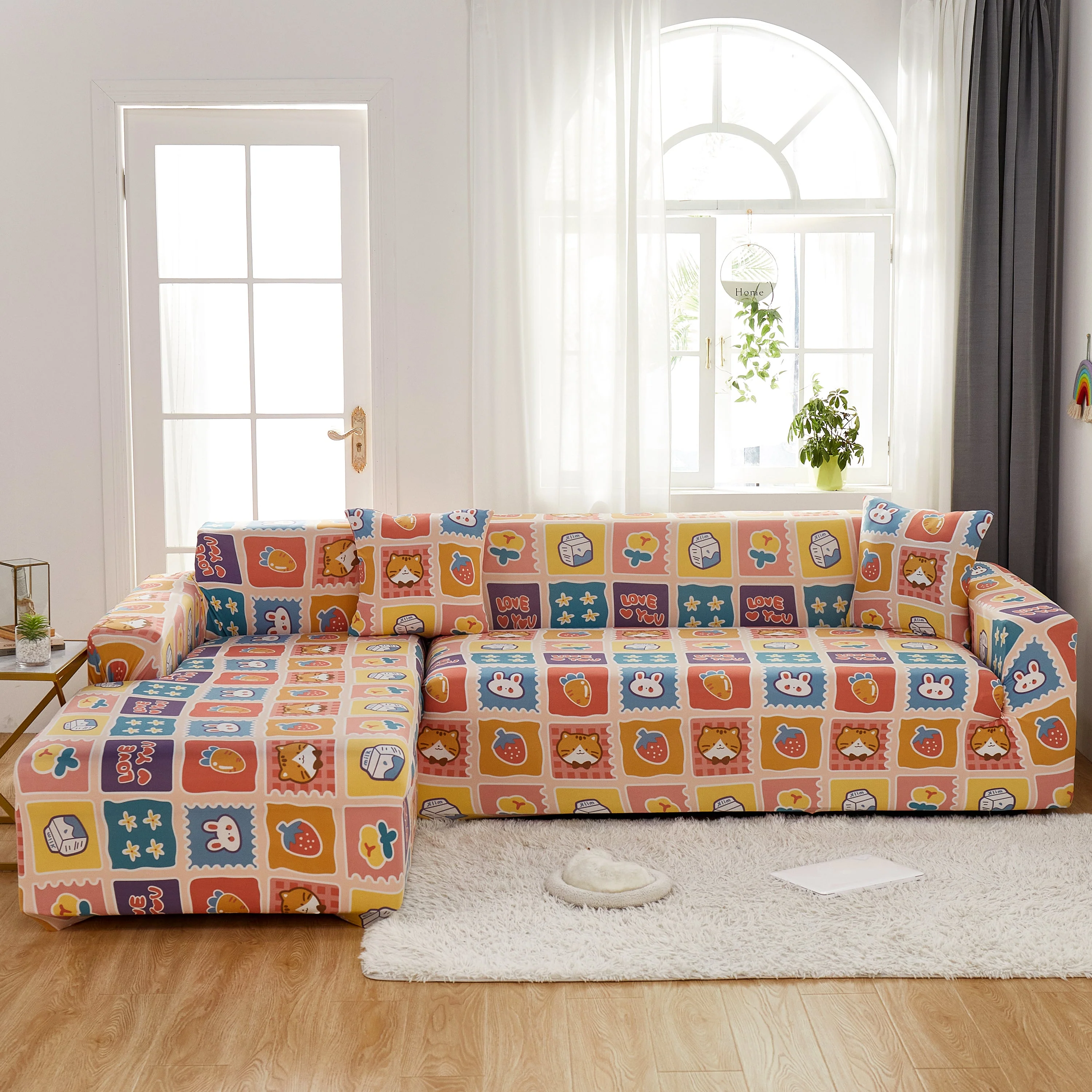 Sectional Sofa Covers, Super Stretch L Shape Couch Cover, Non Slip Slipcover with Elastic Bottom, Ideal for 1/2/3/4/5 Seater Sofas, Kids - Image 13
