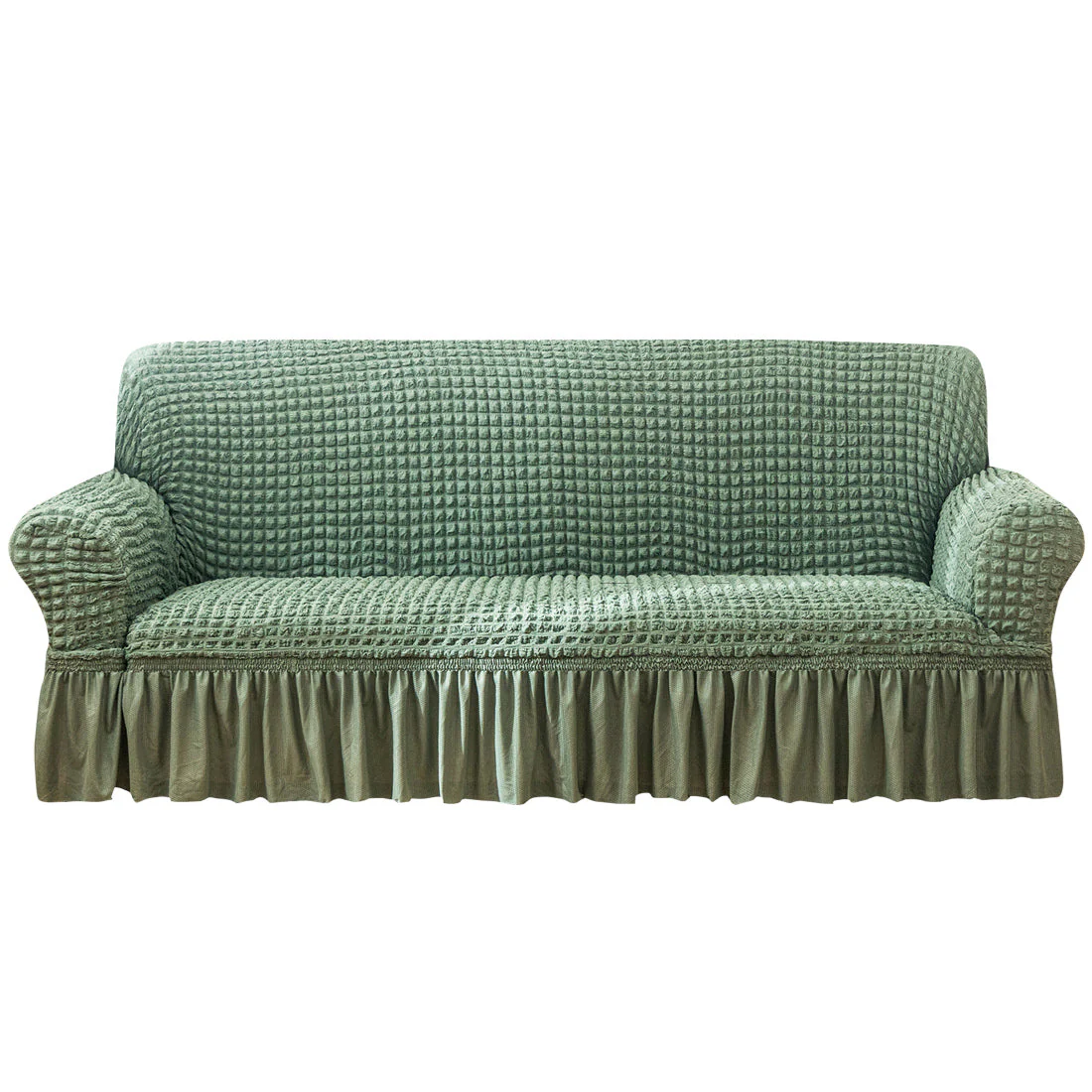 Seersucker Sofa Slipcover with Skirt Stretch Couch Slipcover Easy Fit Universal Furniture Protector - Image 6