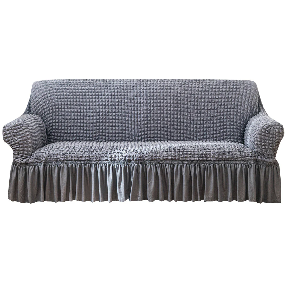 Seersucker Sofa Slipcover with Skirt Stretch Couch Slipcover Easy Fit Universal Furniture Protector - Image 9