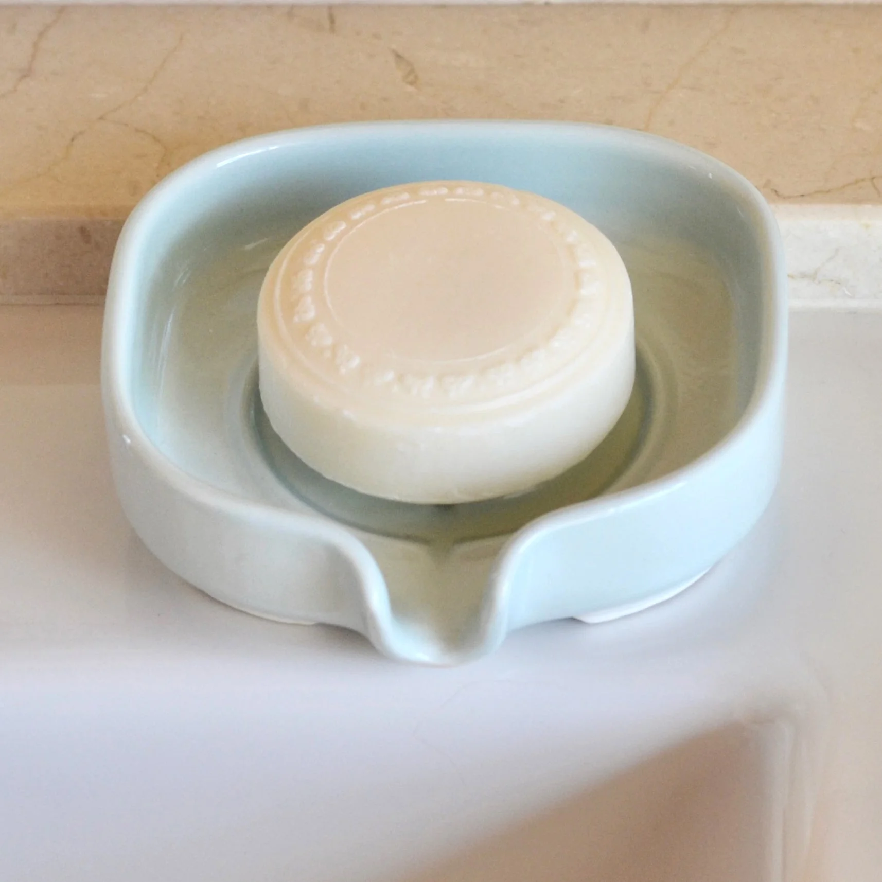 Self-Draining Porcelain Soap Dish - Image 2