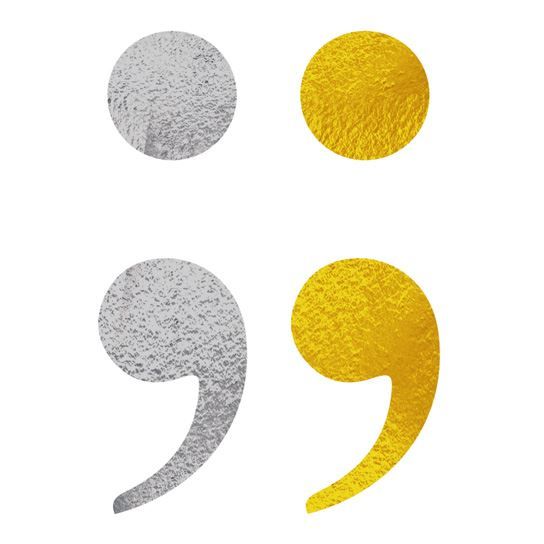Semicolon Metallic Temporary Tattoo Set of 2 - Image 2