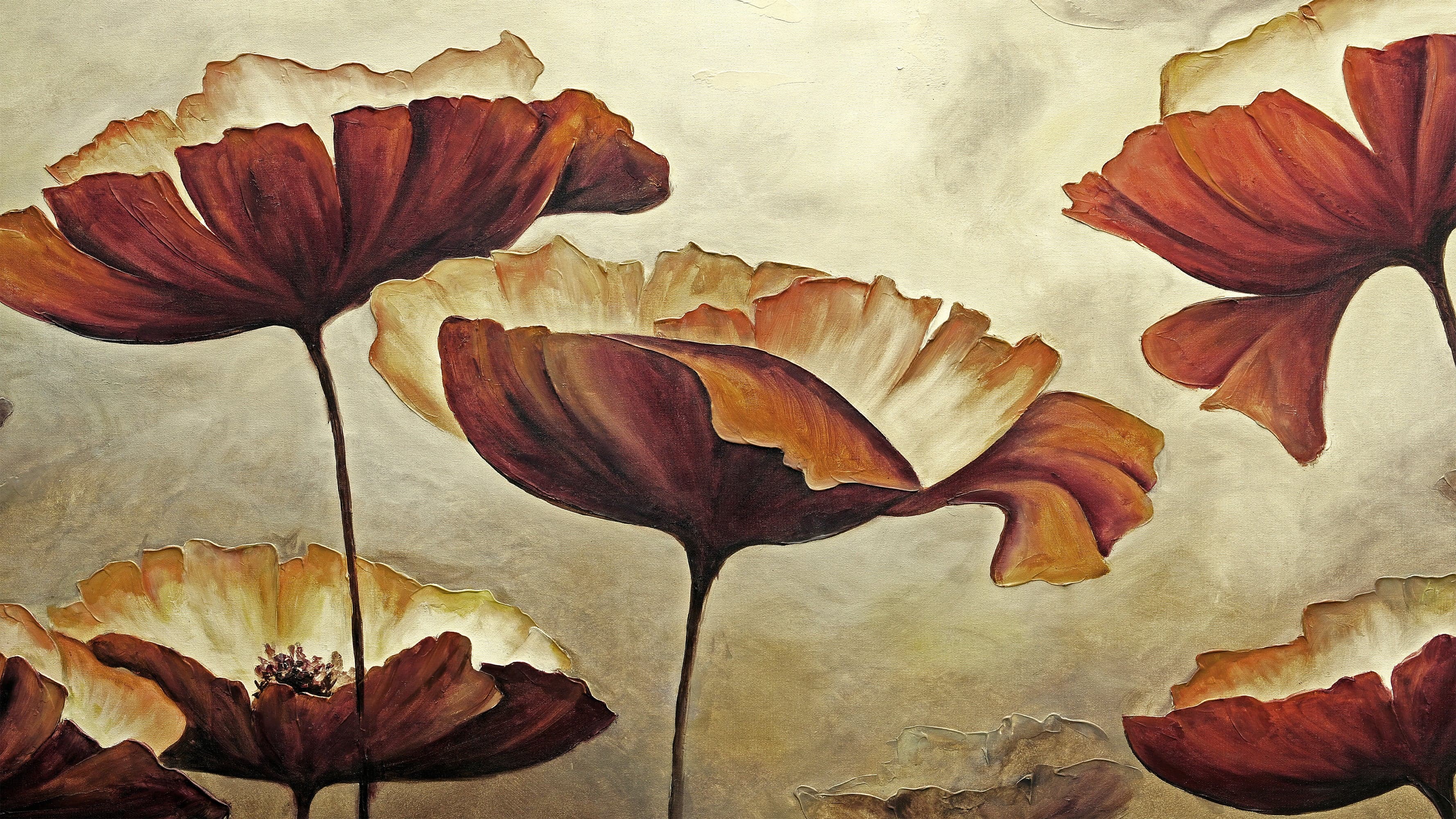 Sepia Poppies Flower Wall Mural. Vintage Botanical Wallpaper. #6155 - Image 10