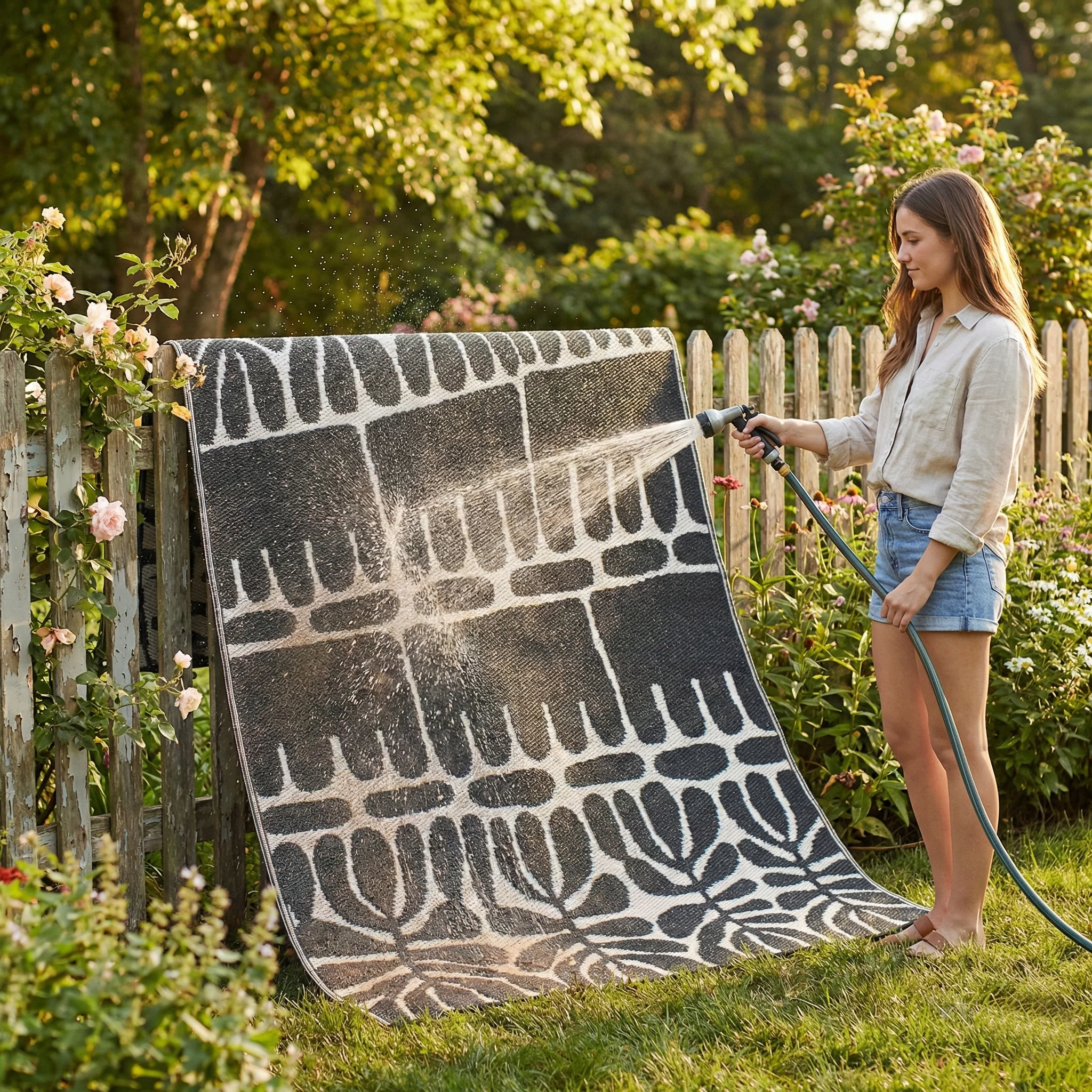 Serowe - Black & White Outdoor Rug for Patio - Image 7