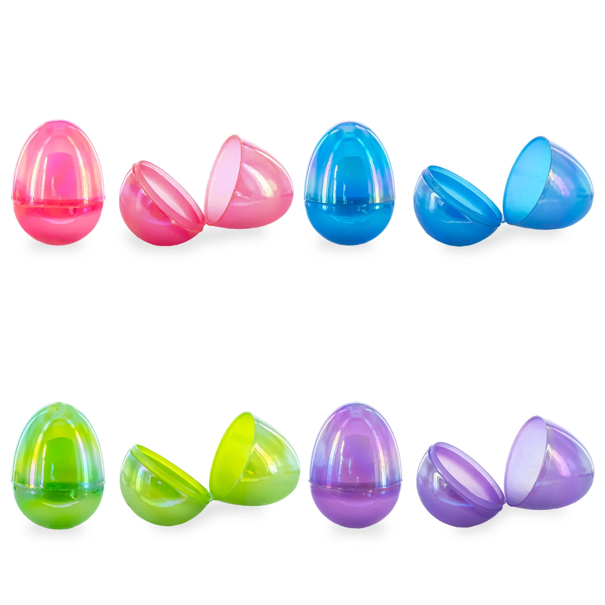 Set of 12 Iridescent Multicolored Plastic Easter Eggs - Image 3