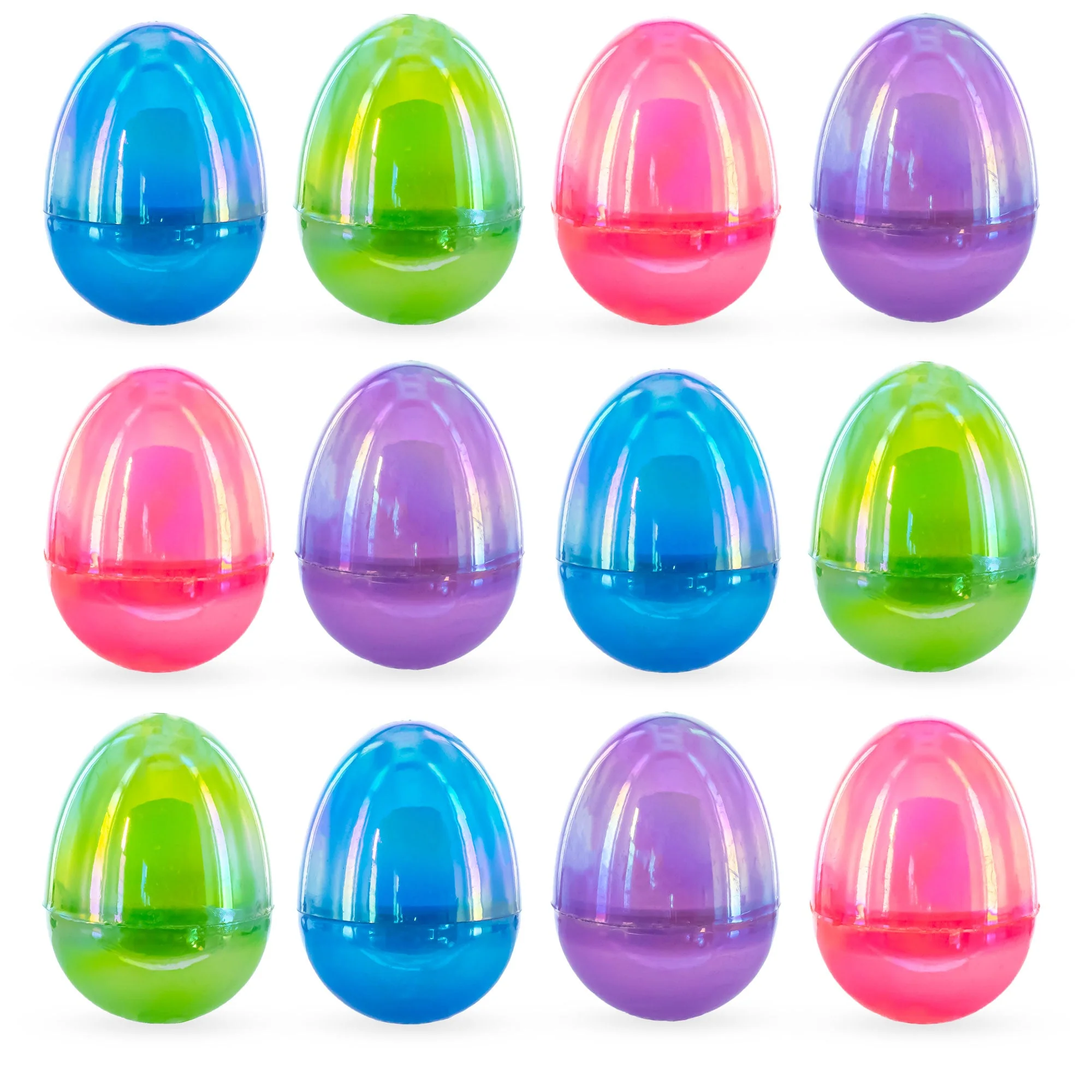 Set of 12 Iridescent Multicolored Plastic Easter Eggs - Image 4