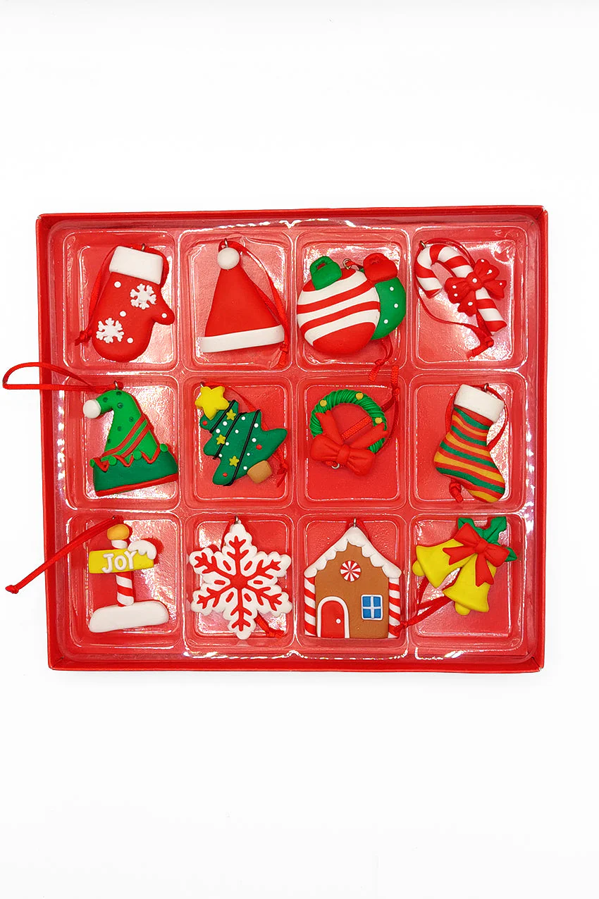 Set of 12 Small Christmas Gingerbread Ornaments. Wizardi Festive Decoration F07-N2-1-W2598 - Image 2