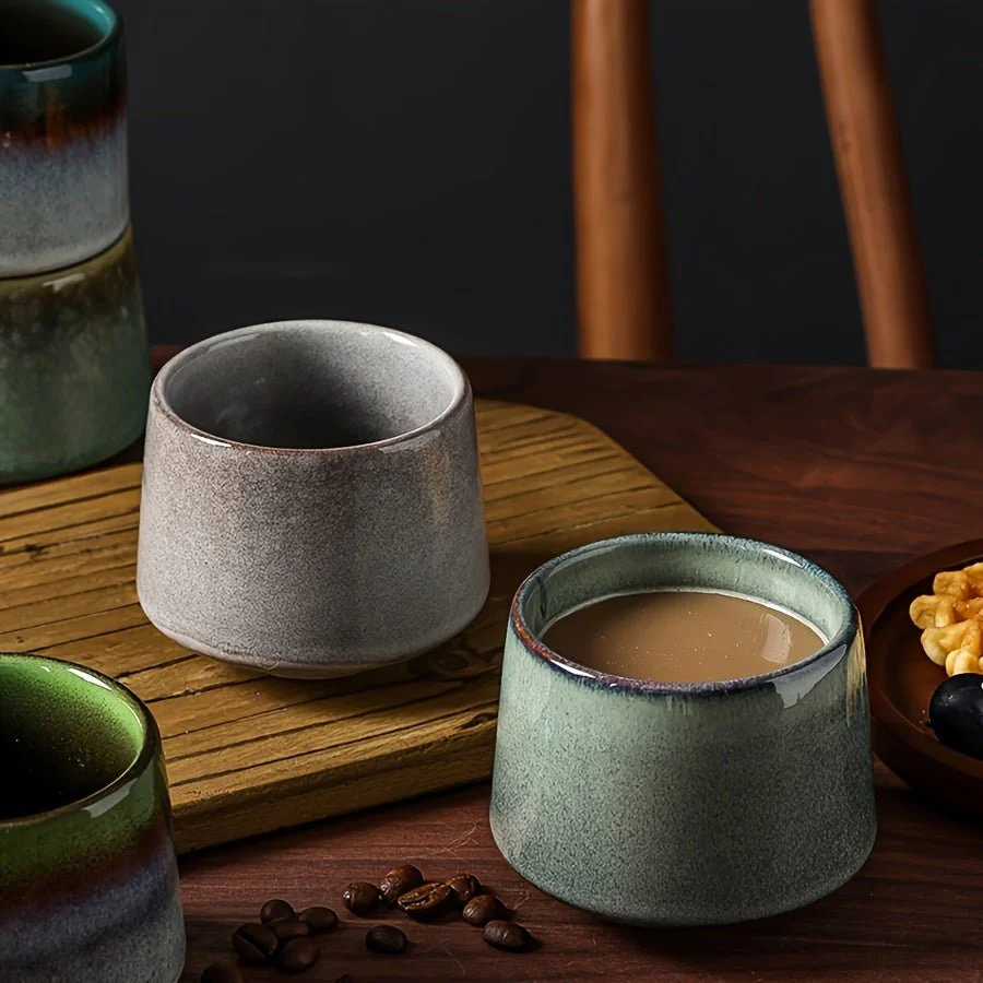 Set of 2 Japanese Kiln Ceramic Mugs | Gradient Aesthetic Drinkware - Image 3