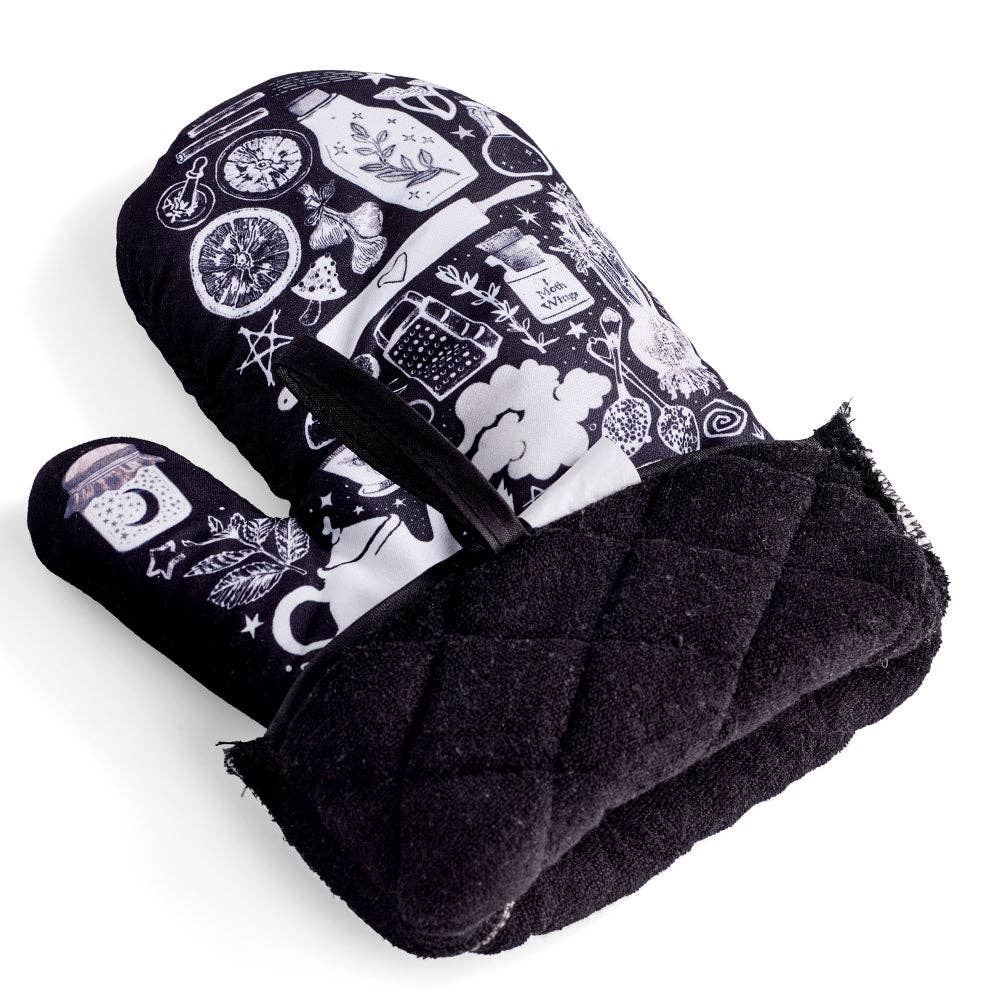 Set of 2 Kitchen Witch Oven Mitt | Pot Holders Hanging Oven Gloves Set - Image 3