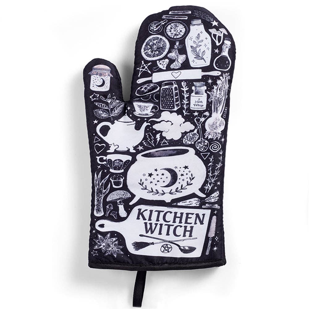 Set of 2 Kitchen Witch Oven Mitt | Pot Holders Hanging Oven Gloves Set - Image 7