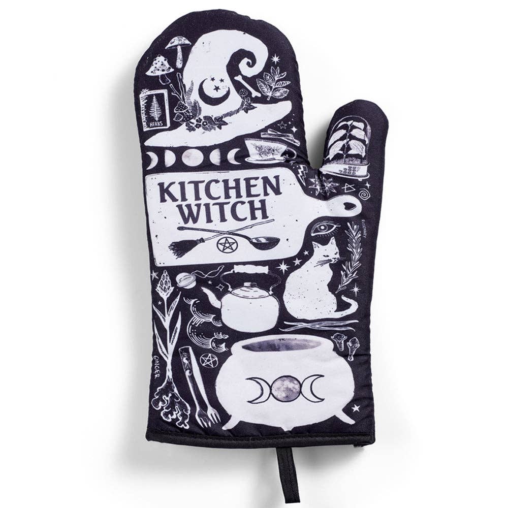 Set of 2 Kitchen Witch Oven Mitt | Pot Holders Hanging Oven Gloves Set - Image 8