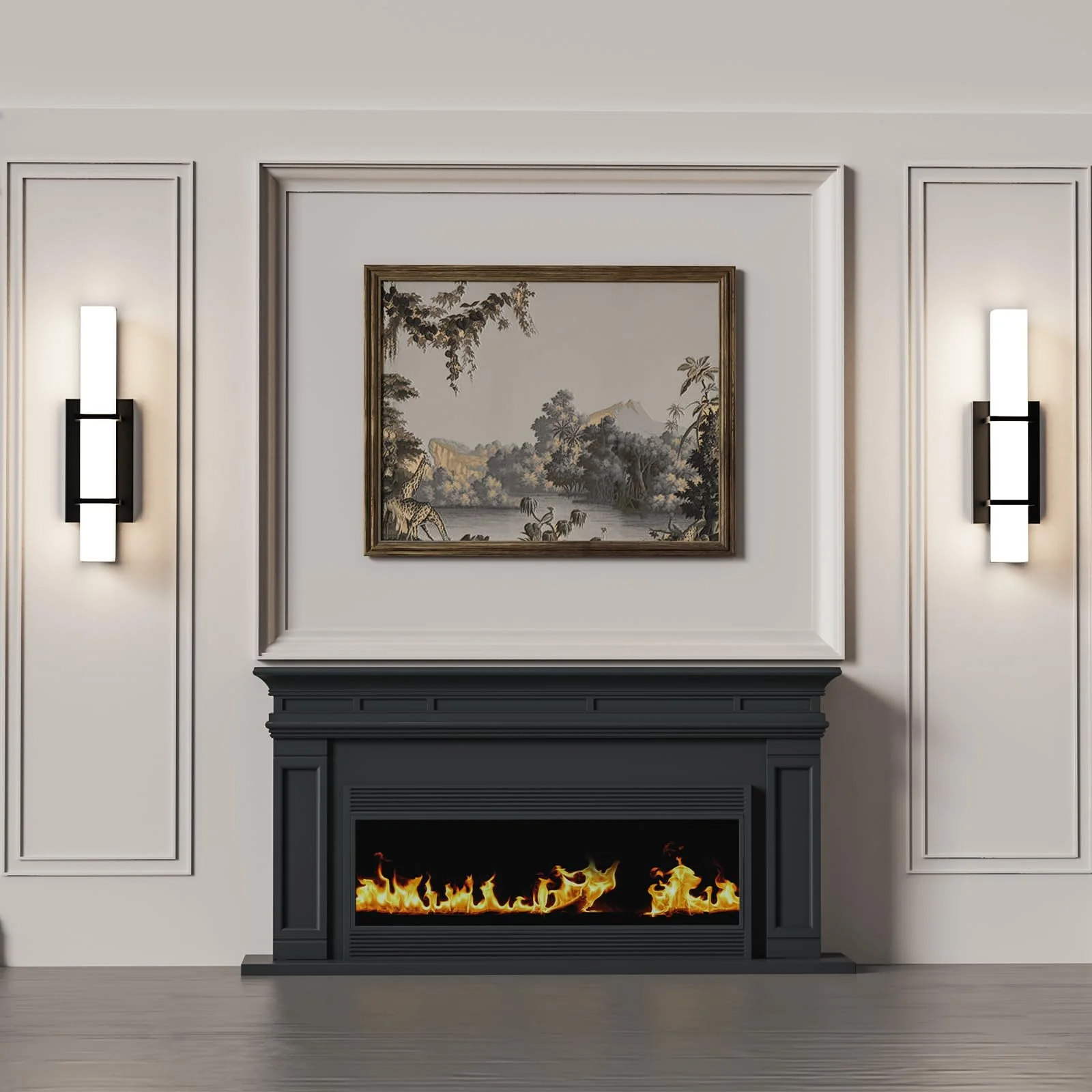 Set of 2 Modern 17.6 Inch Wall Sconces, 3 Color Temperatures for Indoor & Outdoors - Image 4