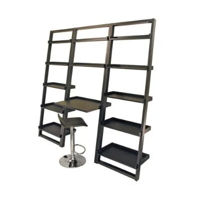 Set of 2 Modern Air-Lift Adjustable Bar Stools with Black Seat - Image 4