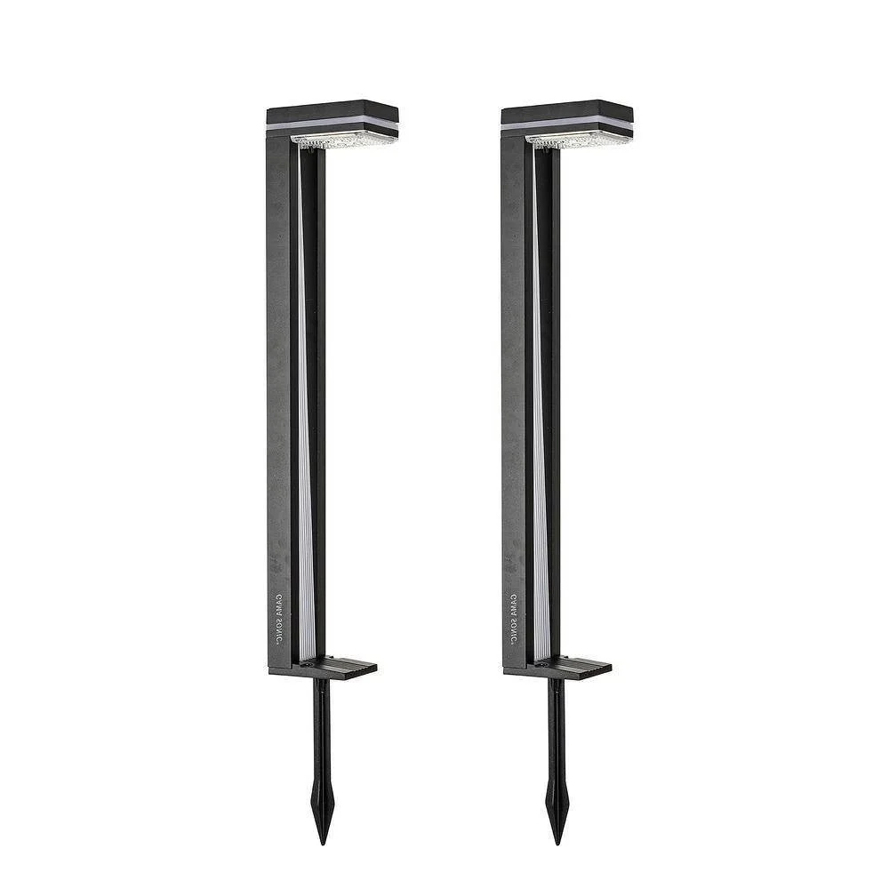 Set of 2 - Modern Outdoor Solar Light White LED Path Outdoor Yard Lighting - Image 2