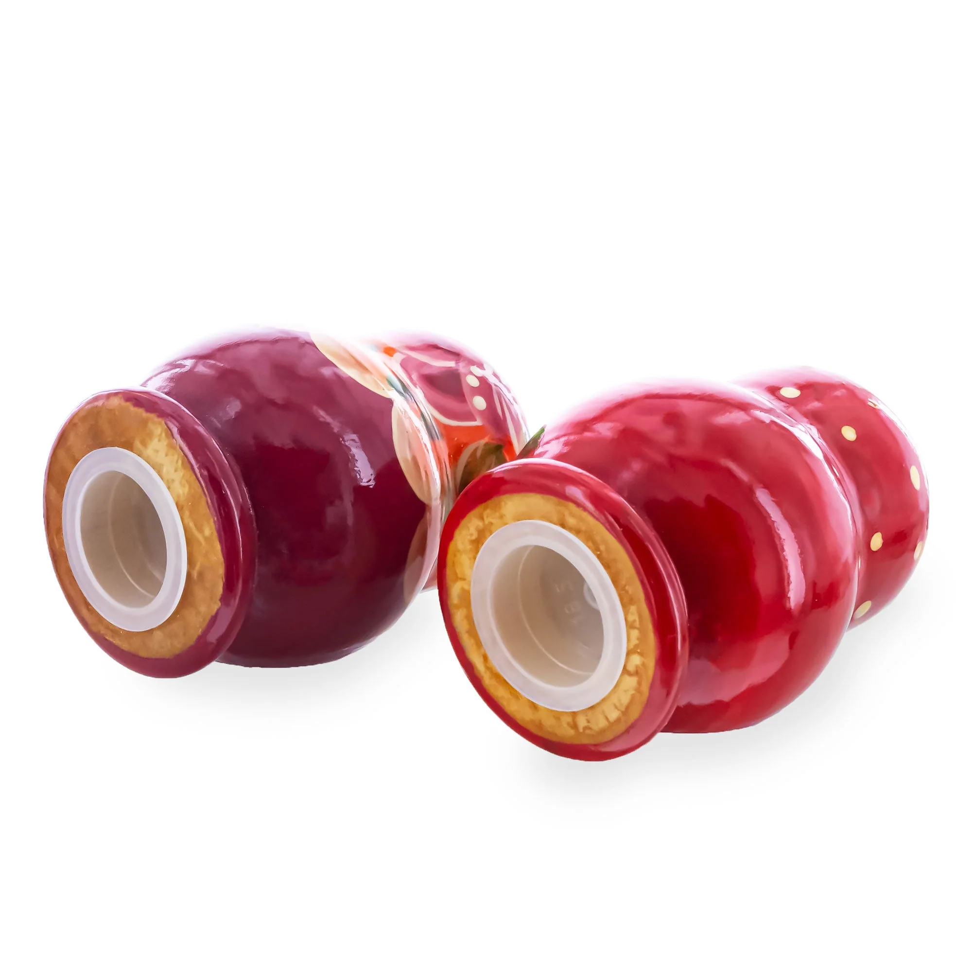 Set of 2 Red Salt and Pepper Shakers Nesting Dolls in Assortment (Styles May Vary) - Image 2