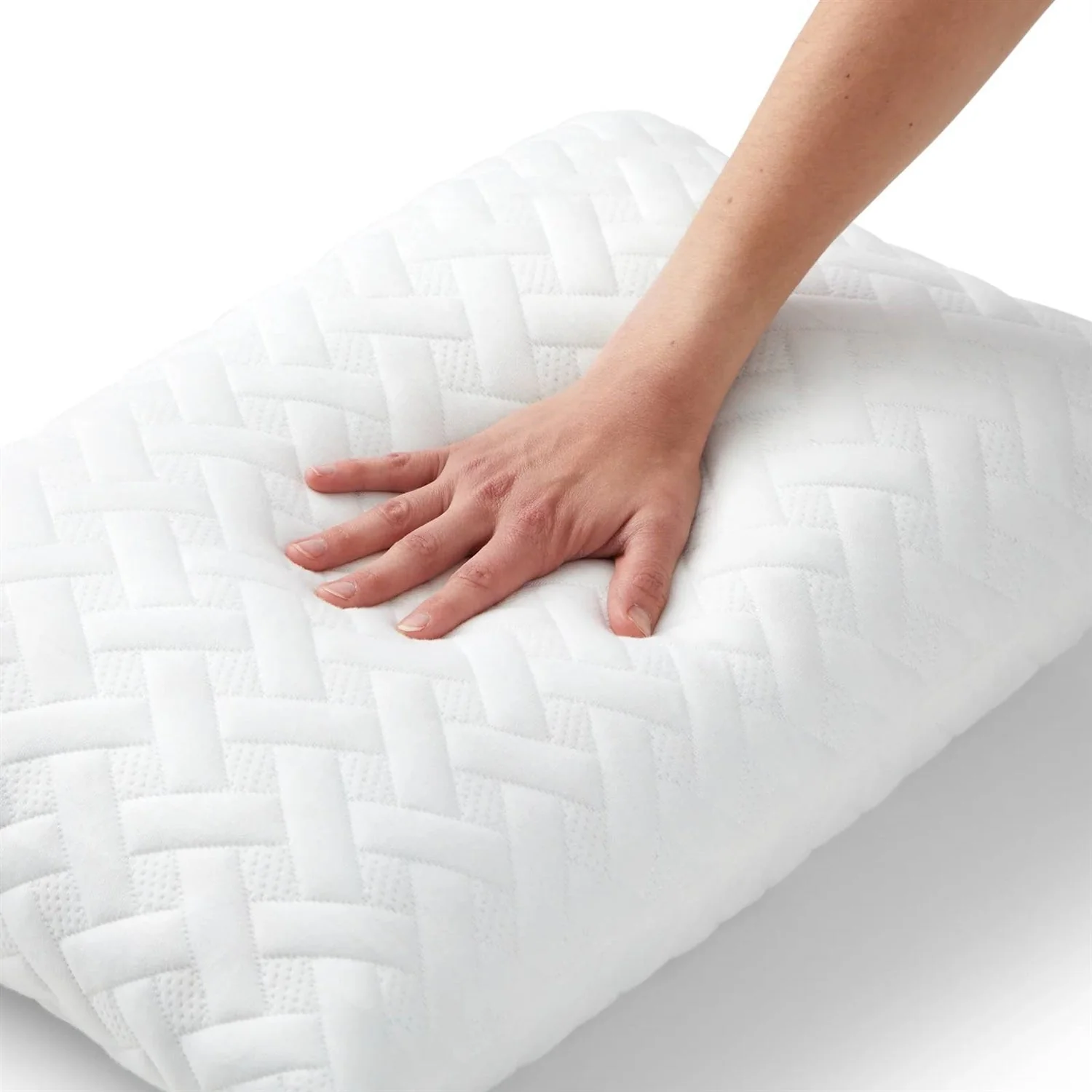 Set of 2 - Shredded Memory Foam Bed Pillows with 2 Pillowcases - Standard size - Image 3