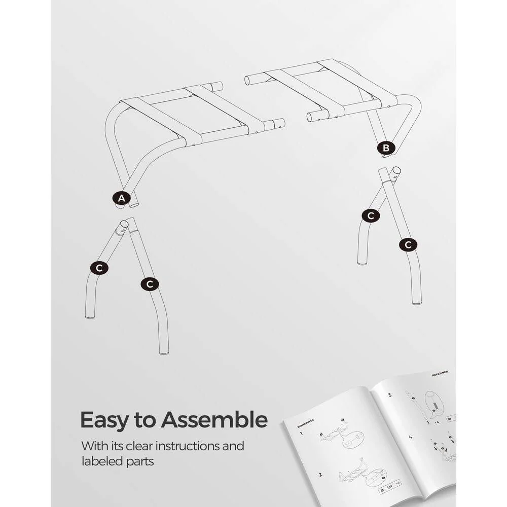 Set of 2 - Sturdy Grey Metal Folding Luggage Rack - Image 5
