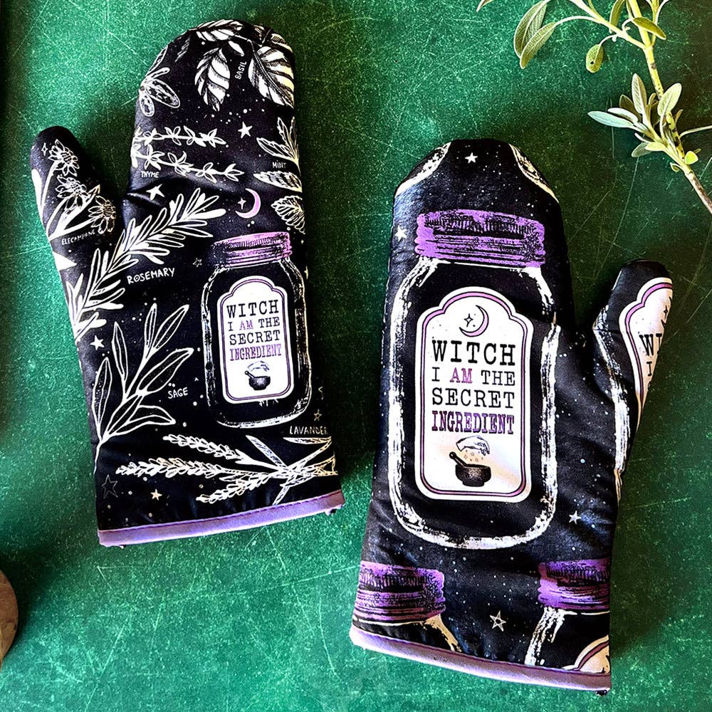 Set of 2 "Witch, I AM The Secret Ingredient" Oven Mitt | Pot Holders Hanging Oven Gloves Set - Image 11