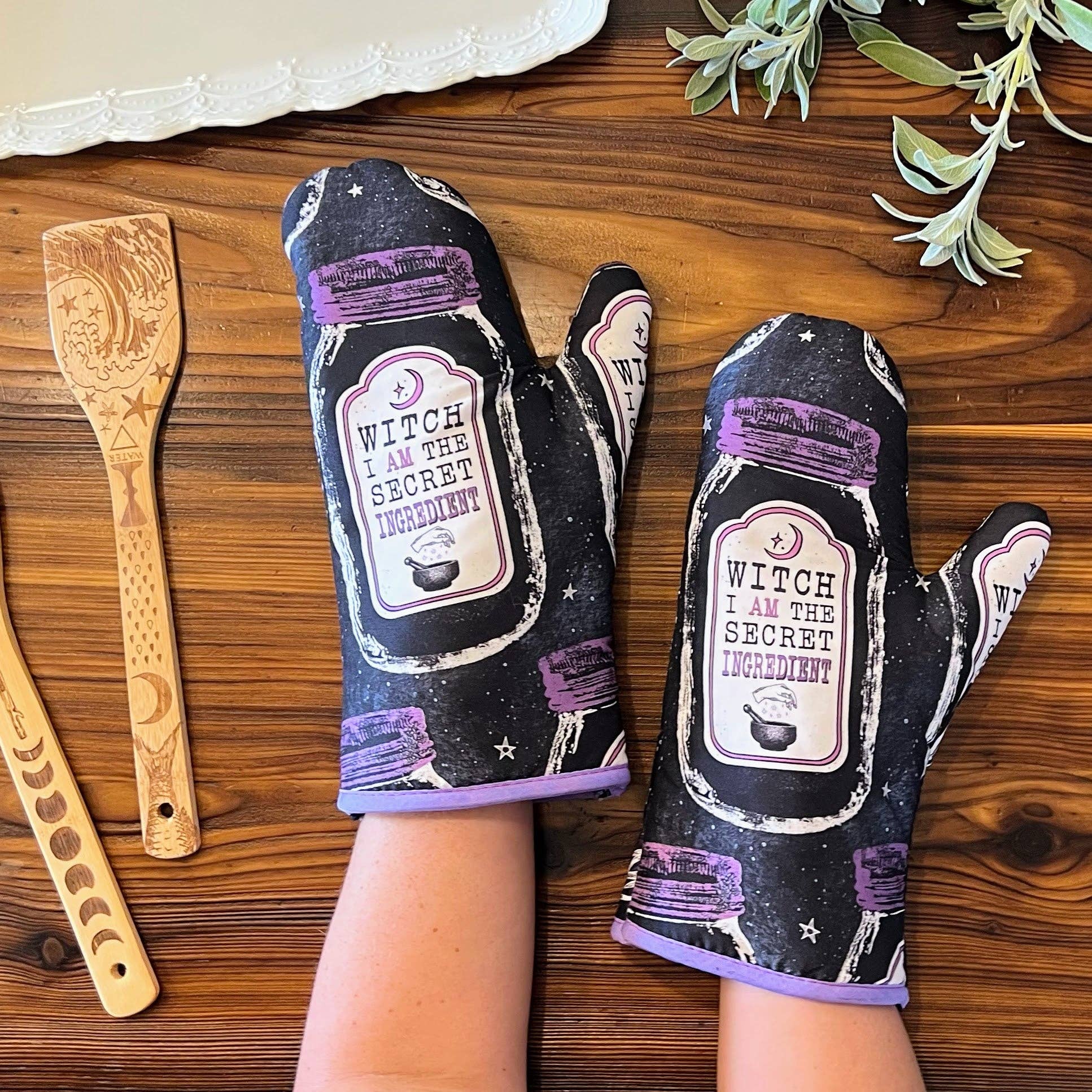 Set of 2 "Witch, I AM The Secret Ingredient" Oven Mitt | Pot Holders Hanging Oven Gloves Set - Image 12