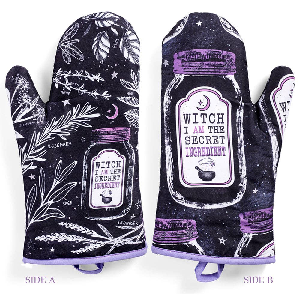 Set of 2 "Witch, I AM The Secret Ingredient" Oven Mitt | Pot Holders Hanging Oven Gloves Set - Image 5
