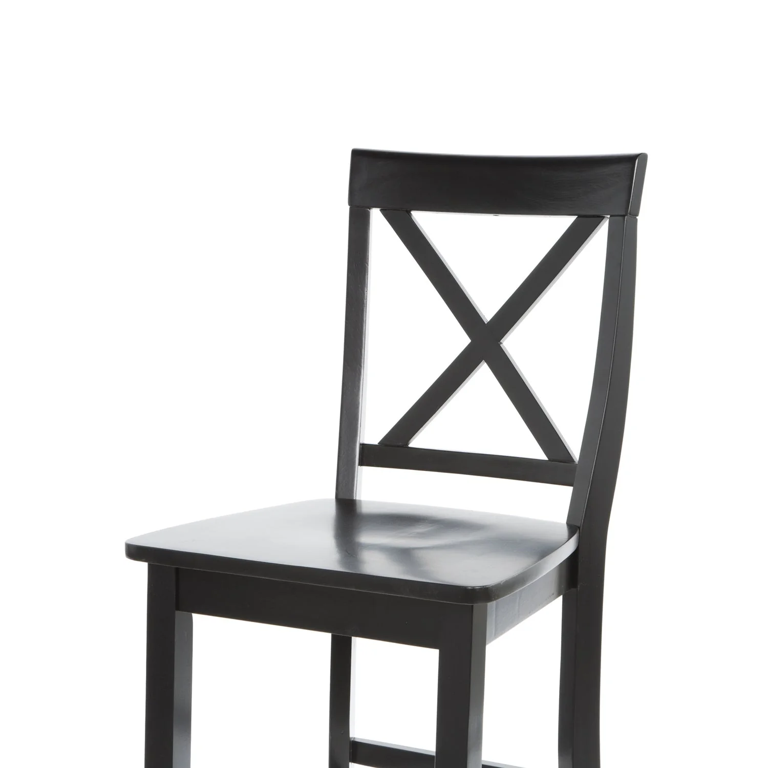 Set of 2 - X-Back Solid Wood 30-inch Barstools in Black Finish - Image 3