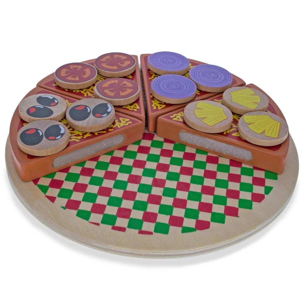 Set of 27 Wooden Pieces Make a Pizza with Toppings & Kitchen Tools - Image 2