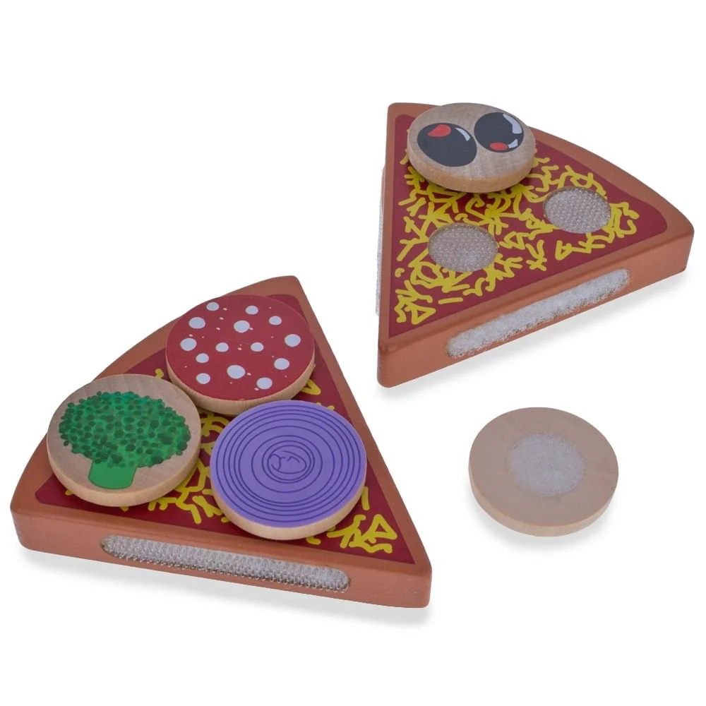 Set of 27 Wooden Pieces Make a Pizza with Toppings & Kitchen Tools - Image 3
