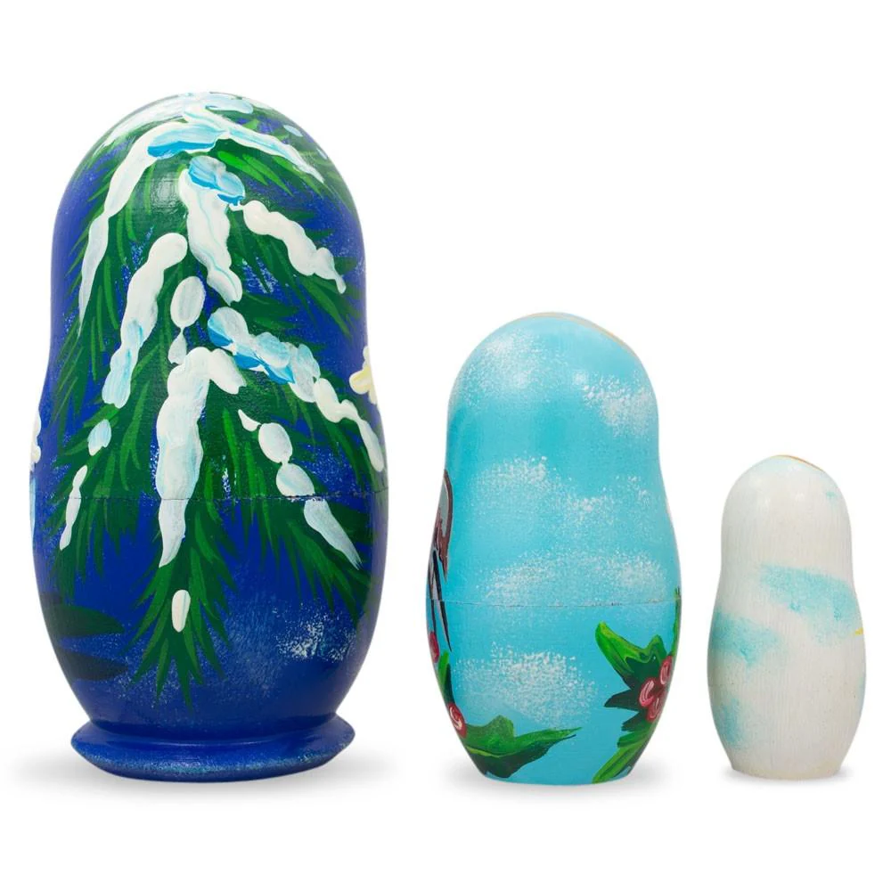 Set of 3 Baby Angels Wooden Nesting Dolls 4.25 Inches - Image 2