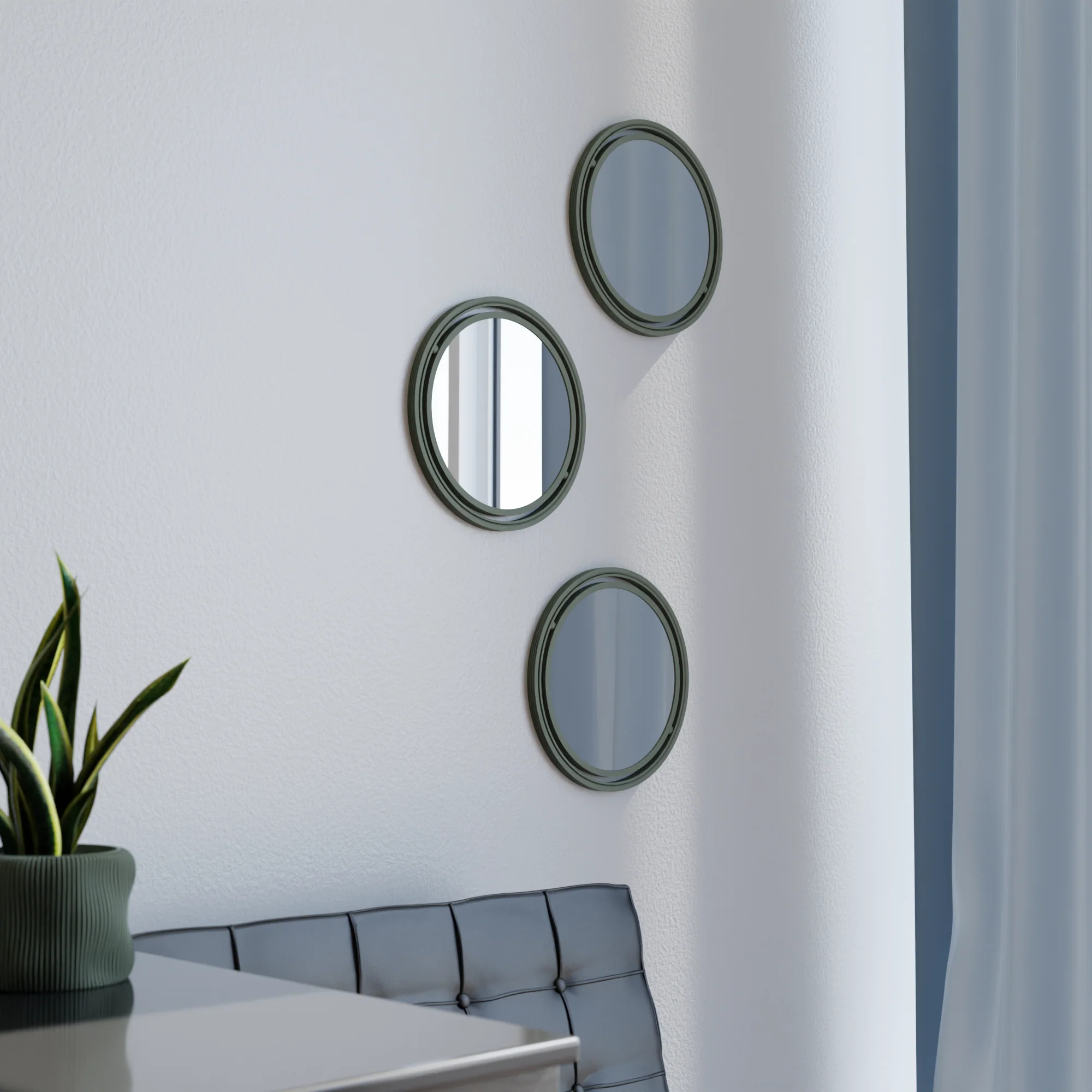 SET OF 3 GLOBE Mirror - Image 3