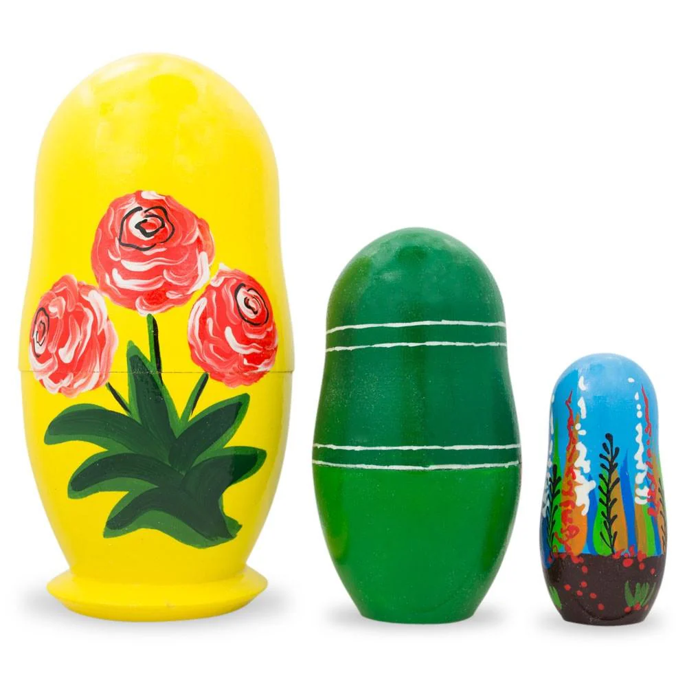 Set of 3 Labrador Retriever Dogs Wooden Nesting Dolls 4.25 Inches - Image 2