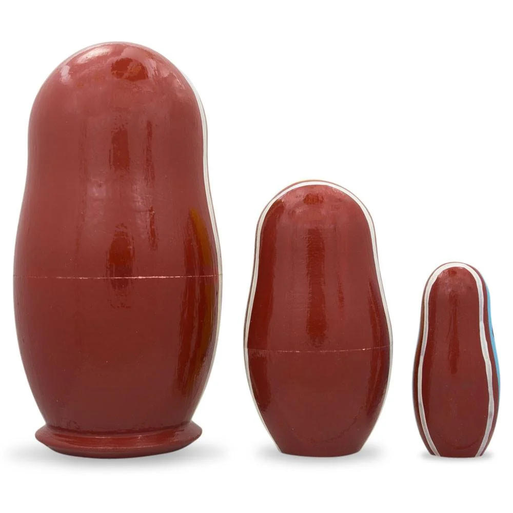 Set of 3 Nutcracker Soldiers Wooden Nesting Dolls 4.25 Inches - Image 2