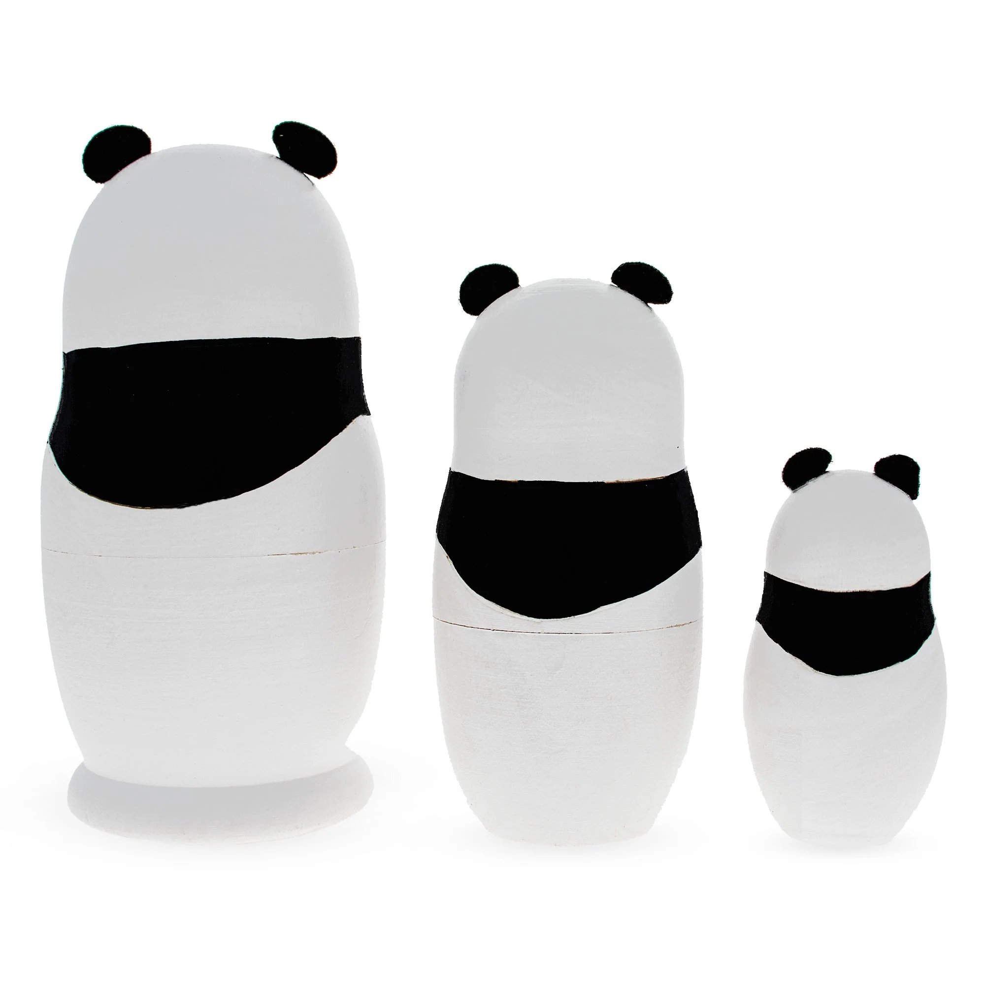 Set of 3 Panda Family Wooden Nesting Dolls - Image 2