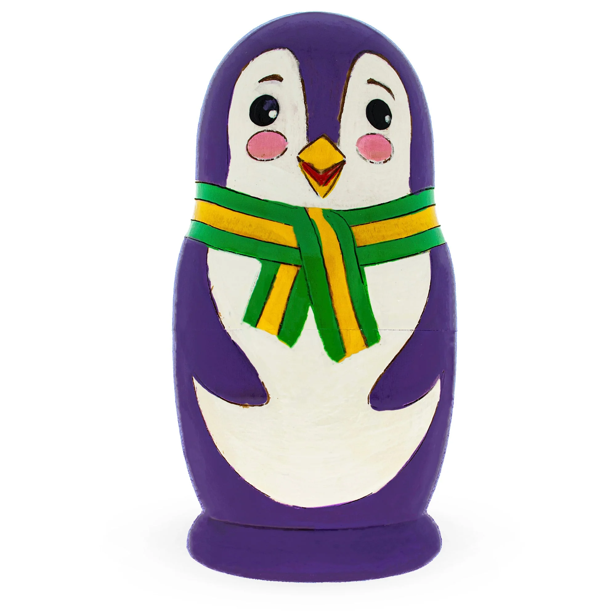 Set of 3 Penguin Family Wooden Nesting Dolls - Image 3