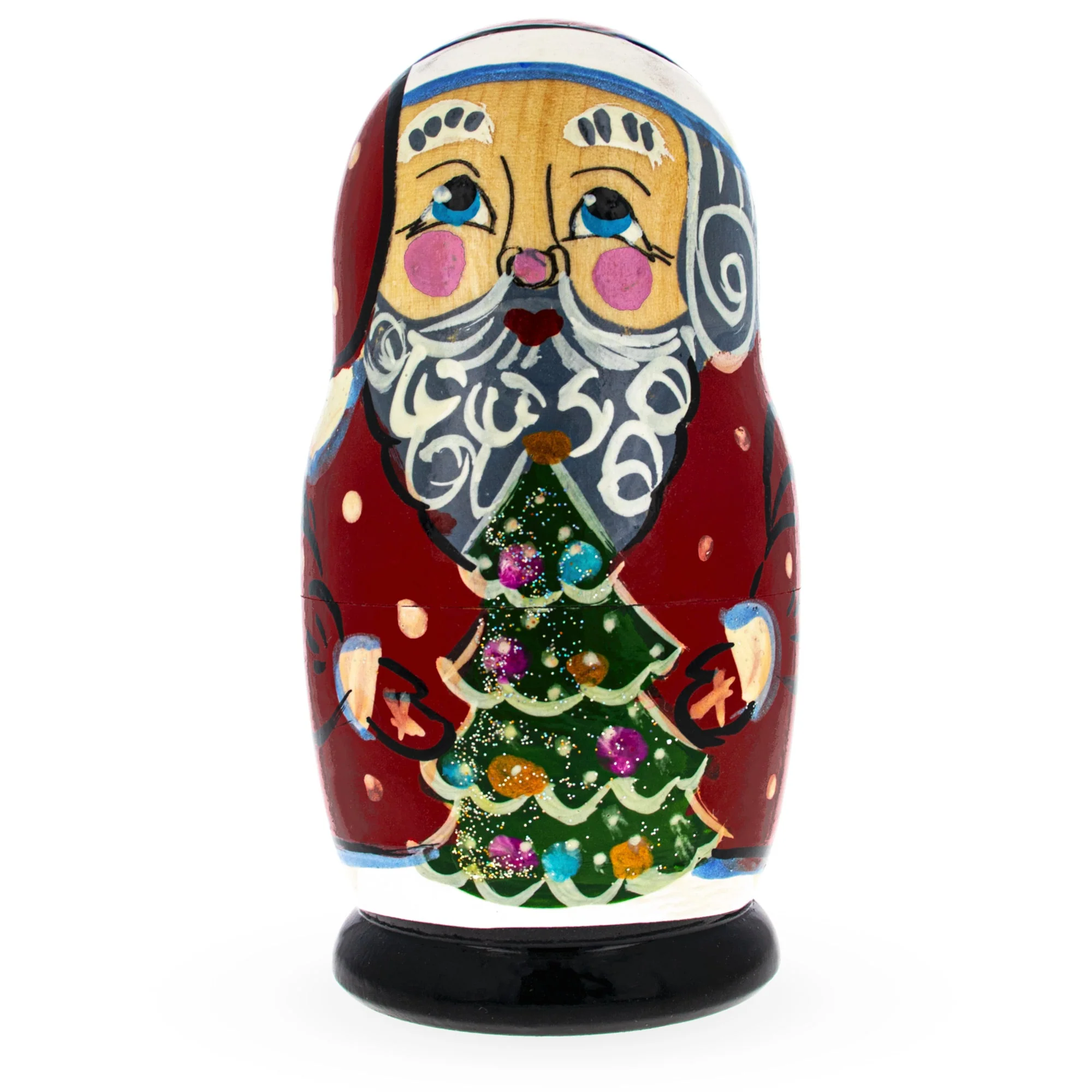 Set of 3 Santa, Penguin and Snowman Wooden Nesting Dolls - Image 4