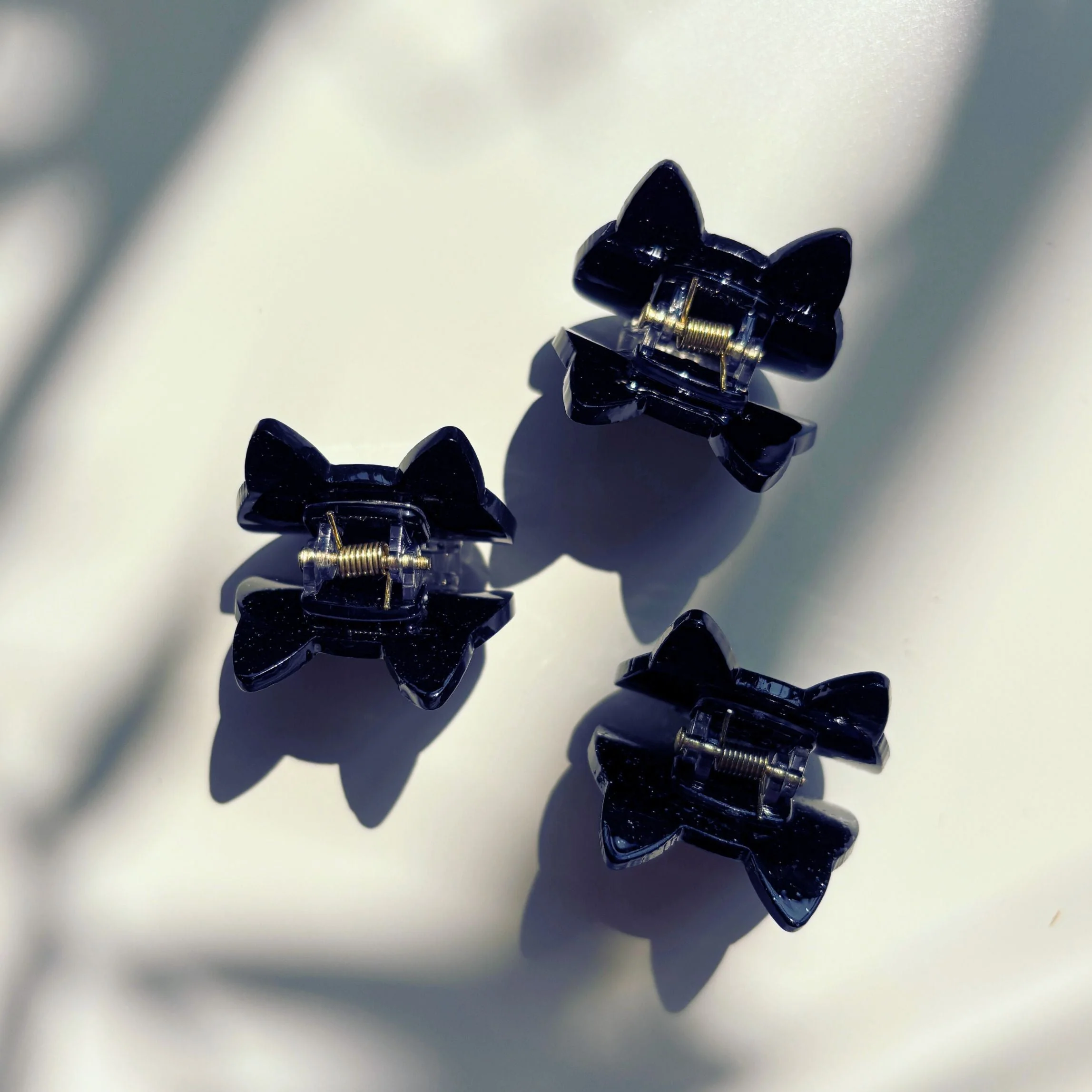Set of 3 Velvet Claws Mini Black Cat Hair Claws | Hair Claw Clip in Giftable Pouch - Image 6