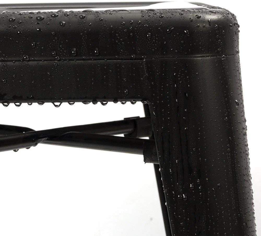 Set of 4 - 24-in. Indoor/Outdoor Backless Stacking Black Metal Barstools - Image 3