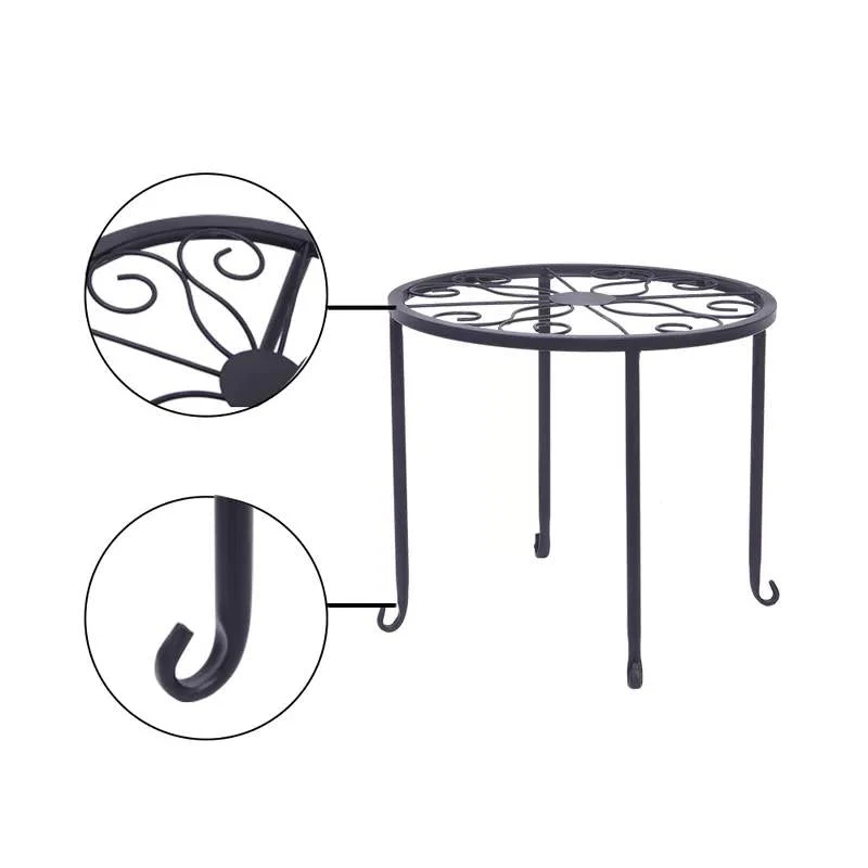 Set of 4 - Indoor Outdoor Black Metal Plant Stand - Image 2