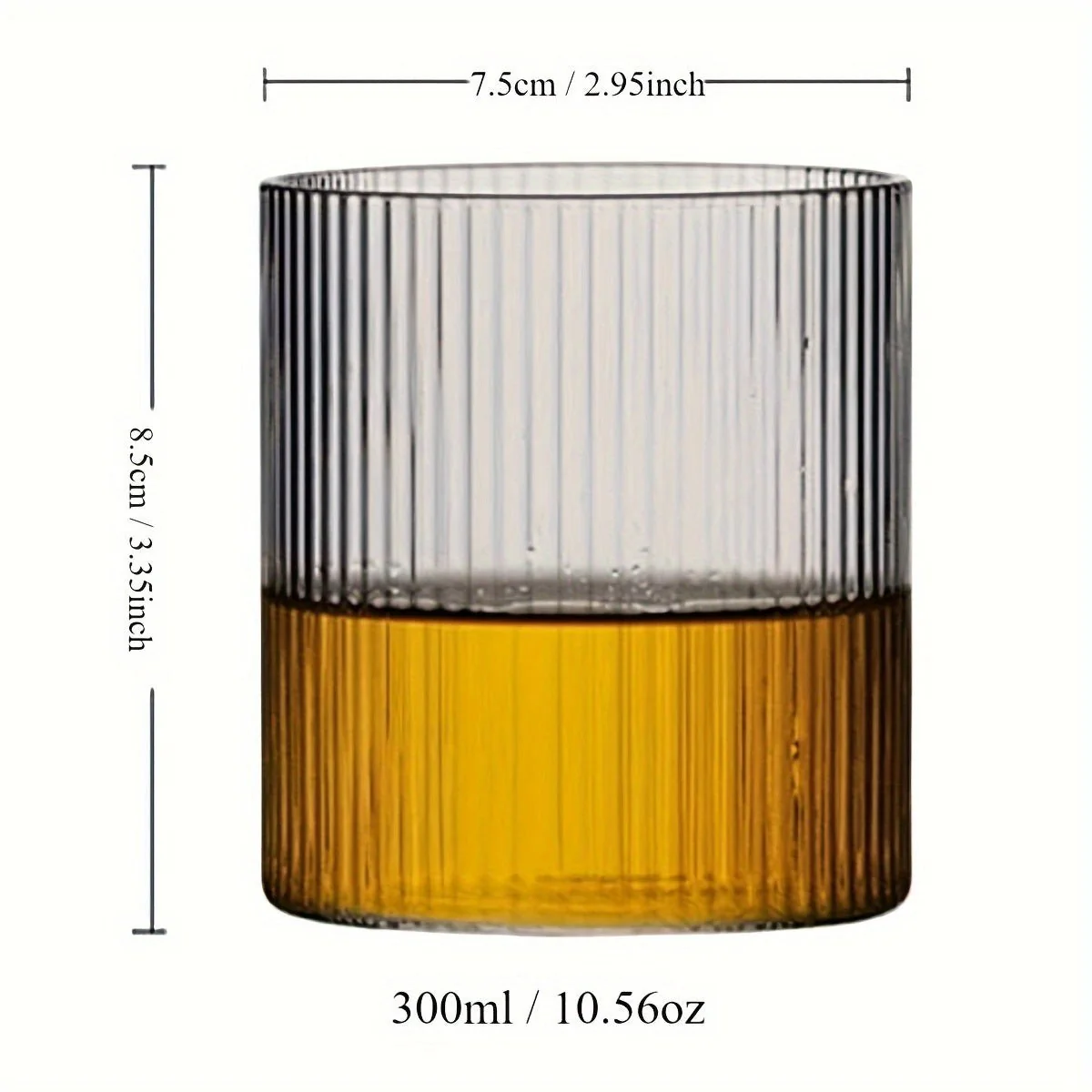 Set of 4 Ribbed Glass Tumblers | Eco-Friendly Recyclable Drinkware - Image 3