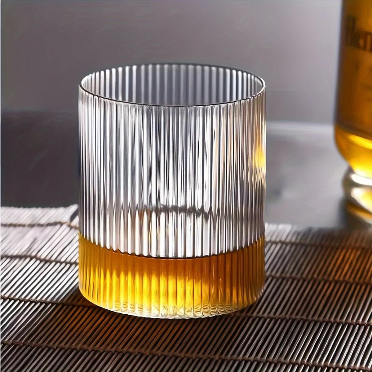 Set of 4 Ribbed Glass Tumblers | Eco-Friendly Recyclable Drinkware - Image 4