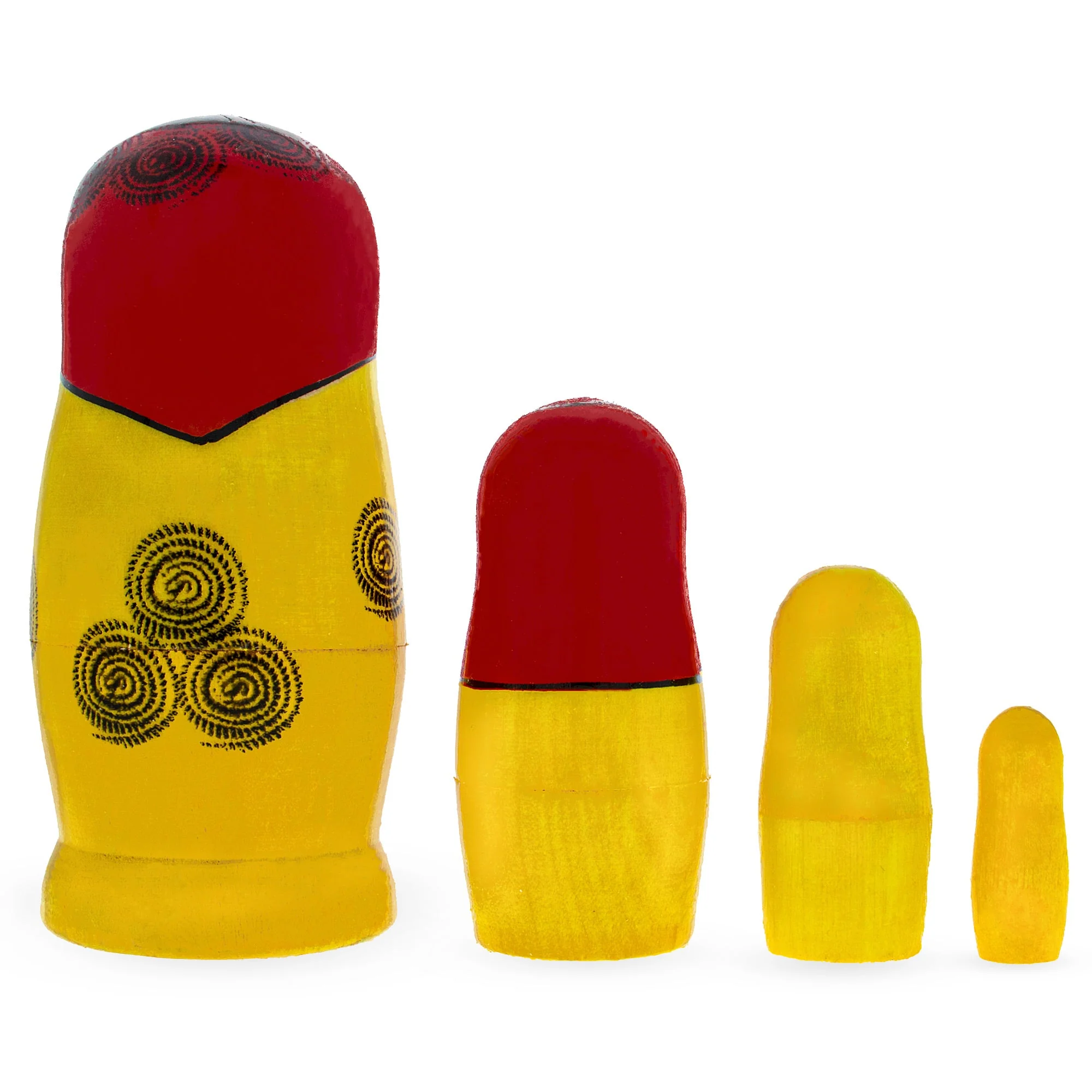 Set of 4 Semenov Style Red Scarf Wooden Nesting Dolls - Image 2