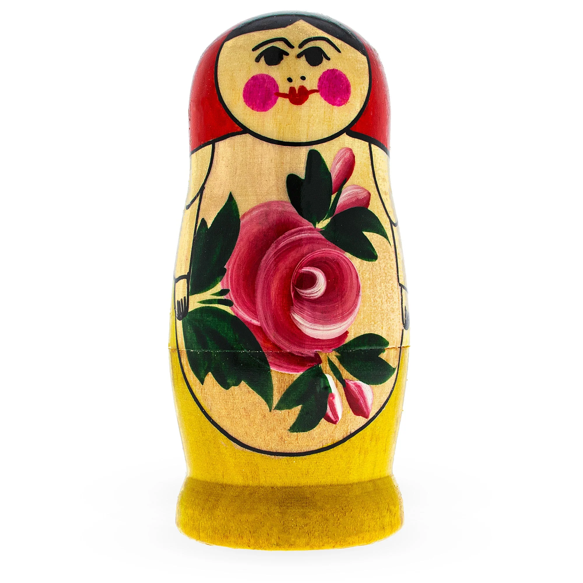 Set of 4 Semenov Style Red Scarf Wooden Nesting Dolls - Image 3