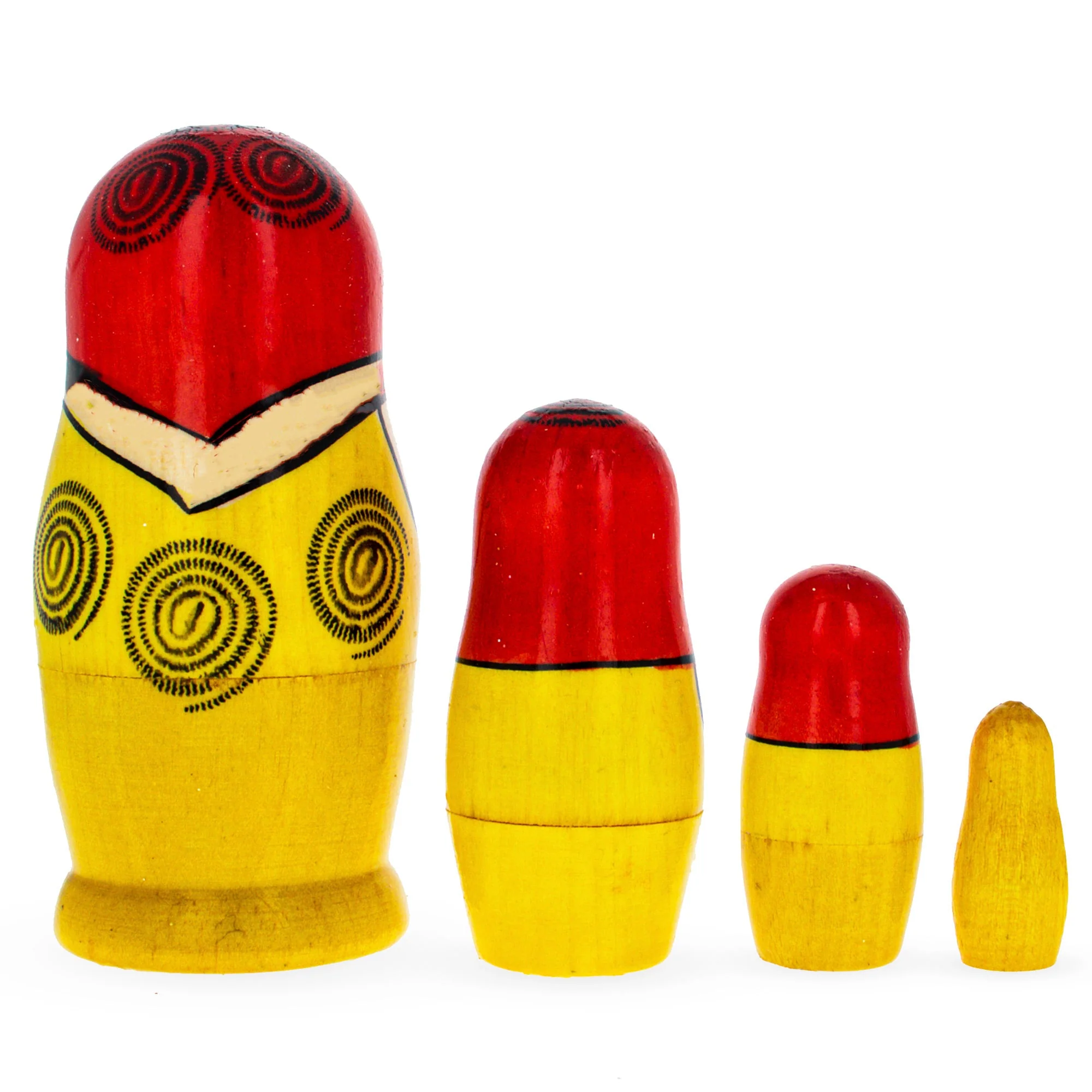 Set of 4 Semyonov Traditional Wooden Nesting Dolls 4 Inches - Image 2