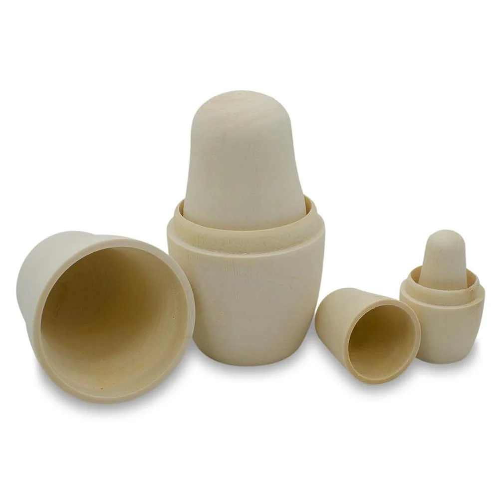 Set of 4 Unfinished Wooden Nesting Dolls DIY Craft Blanks for Painting 4 Inches - Image 2
