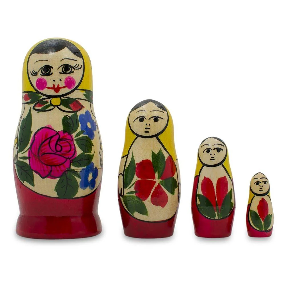 Set of 4 Unfinished Wooden Nesting Dolls DIY Craft Blanks for Painting 4 Inches - Image 5