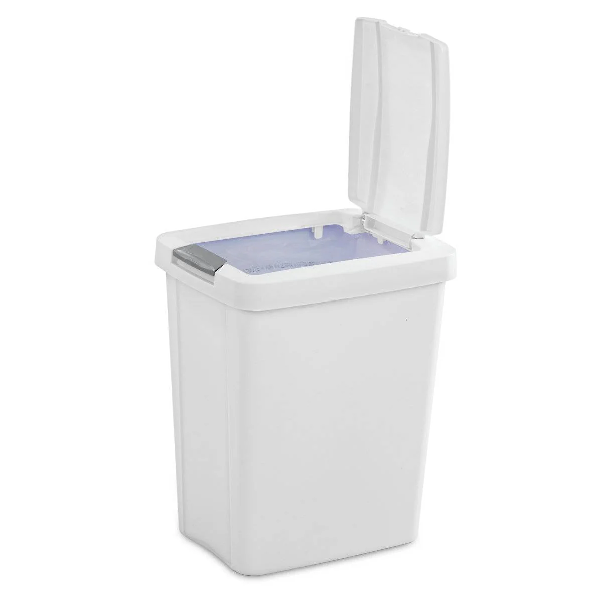 Set of 4 - White 8 Gallon Latch Top Kitchen Wastebasket Trash Can - Image 2