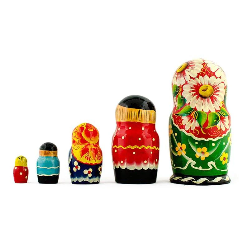 Set of 5 Farmers Family Nesting Dolls 7 Inches - Image 2