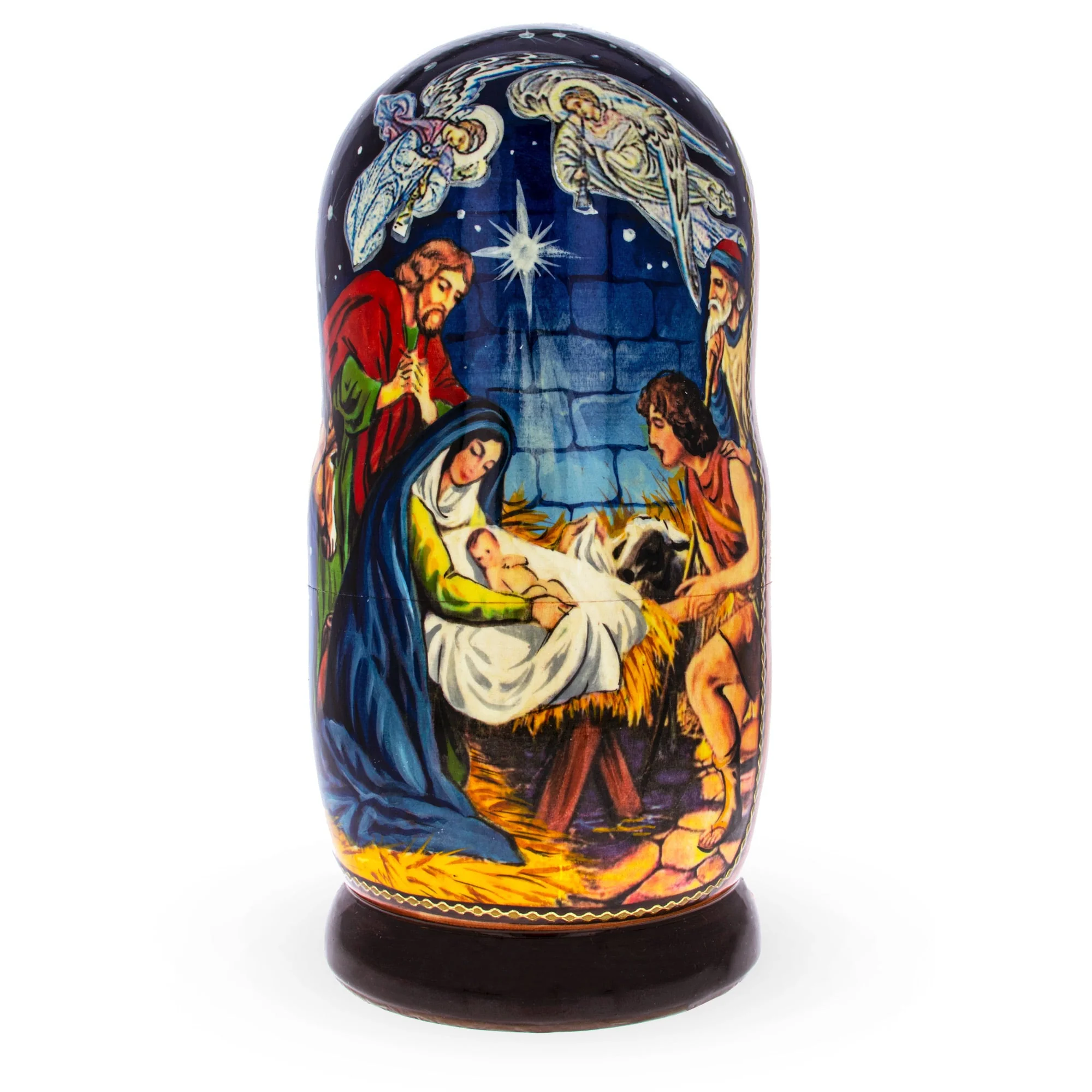 Set of 5 Jesus is Born Nativity Scene Nesting Dolls Matryoshka - Image 4
