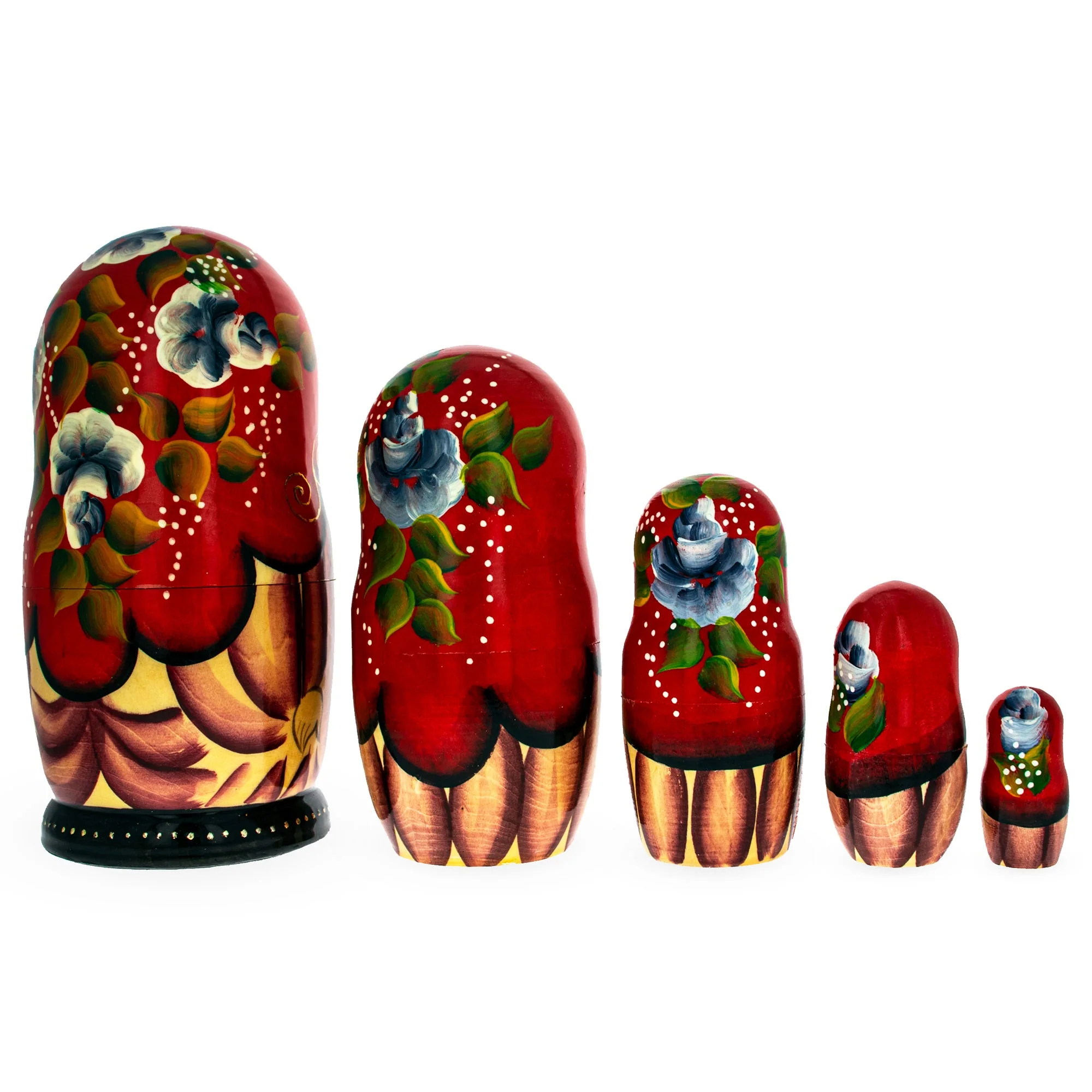Set of 5 Little Red Riding Hood Wooden  Nesting Dolls 7 Inches - Image 4