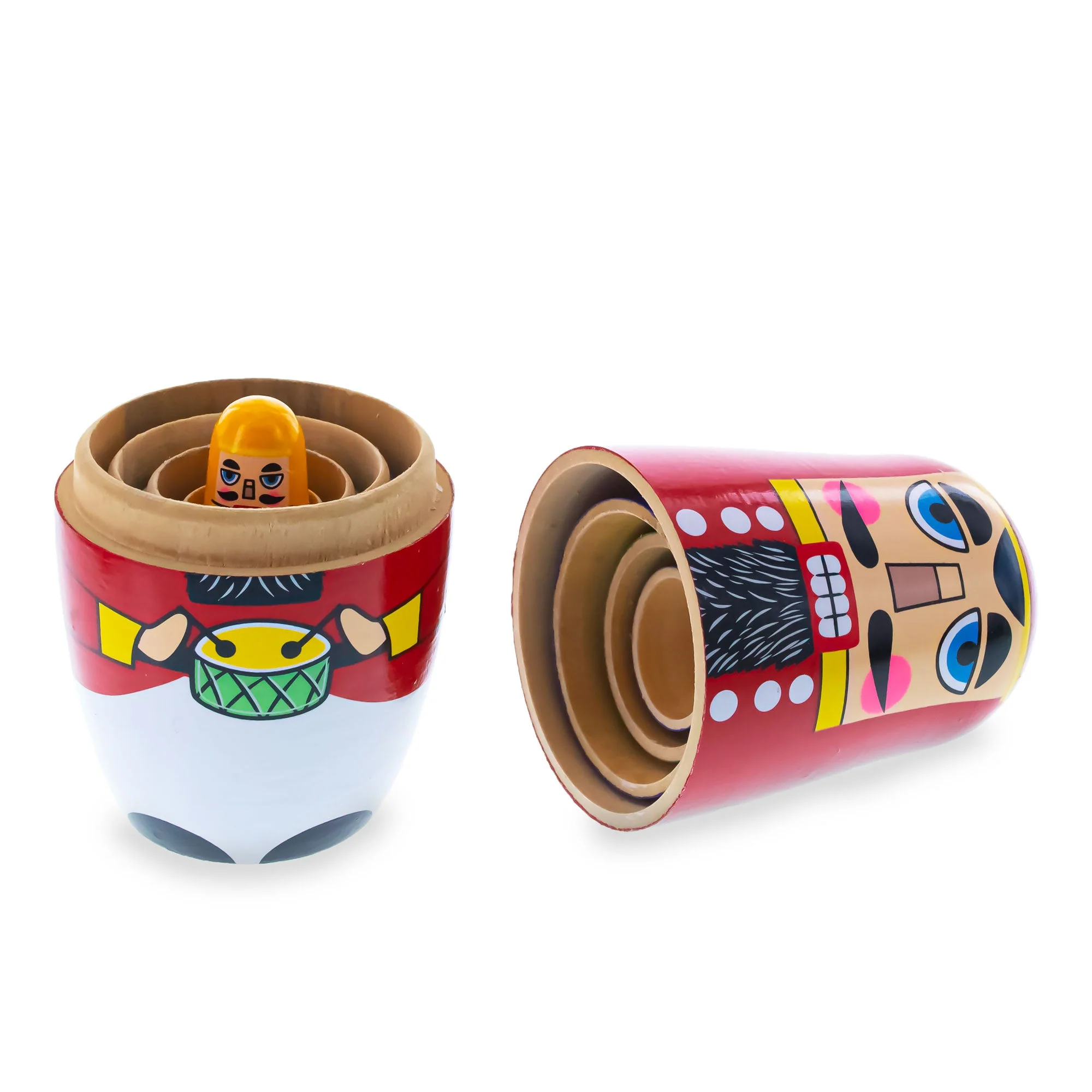Set of 5 Nutcrackers Wooden Nesting Dolls 5.5 Inches - Image 4