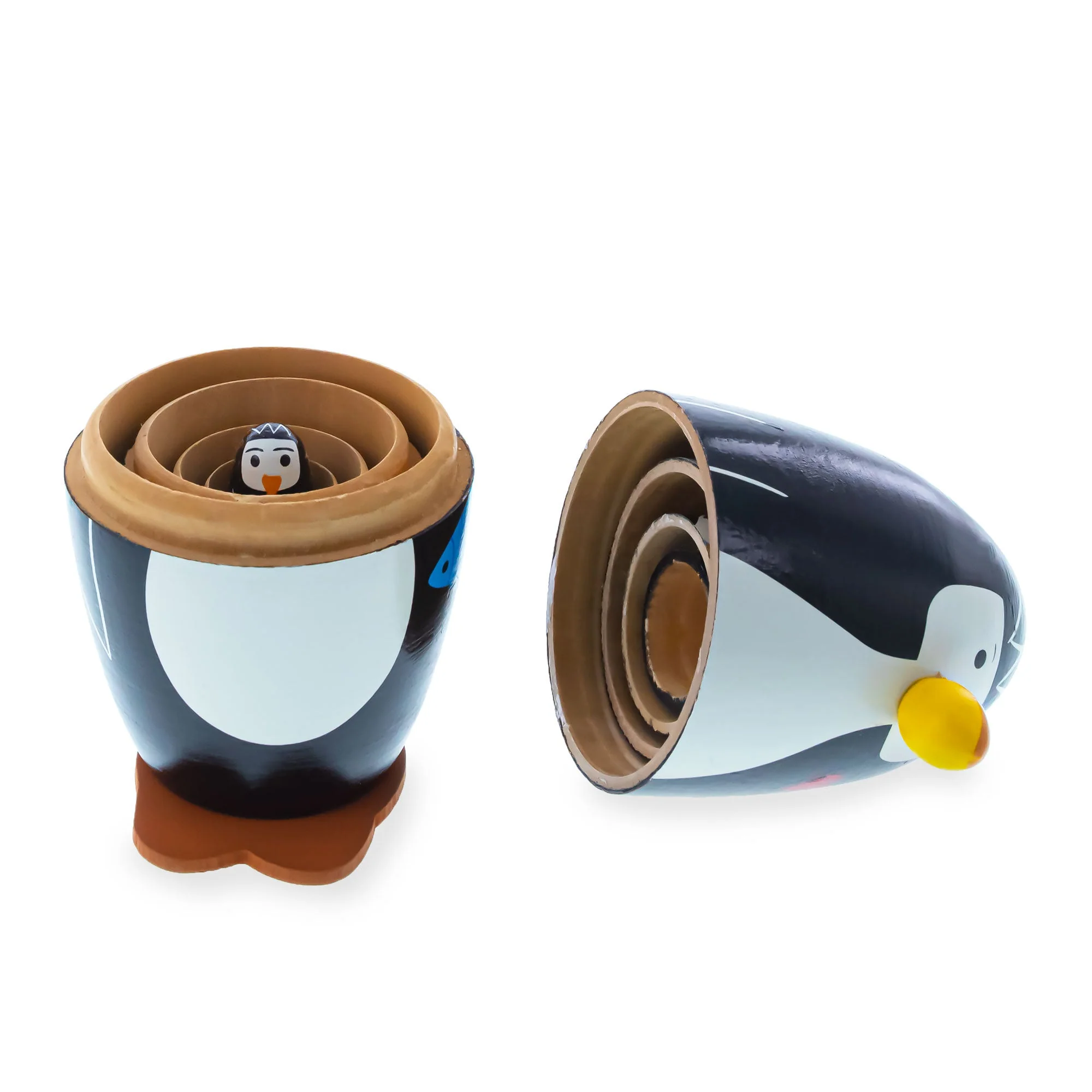 Set of 5 Penguins Wooden Nesting Dolls 5 Inches - Image 4